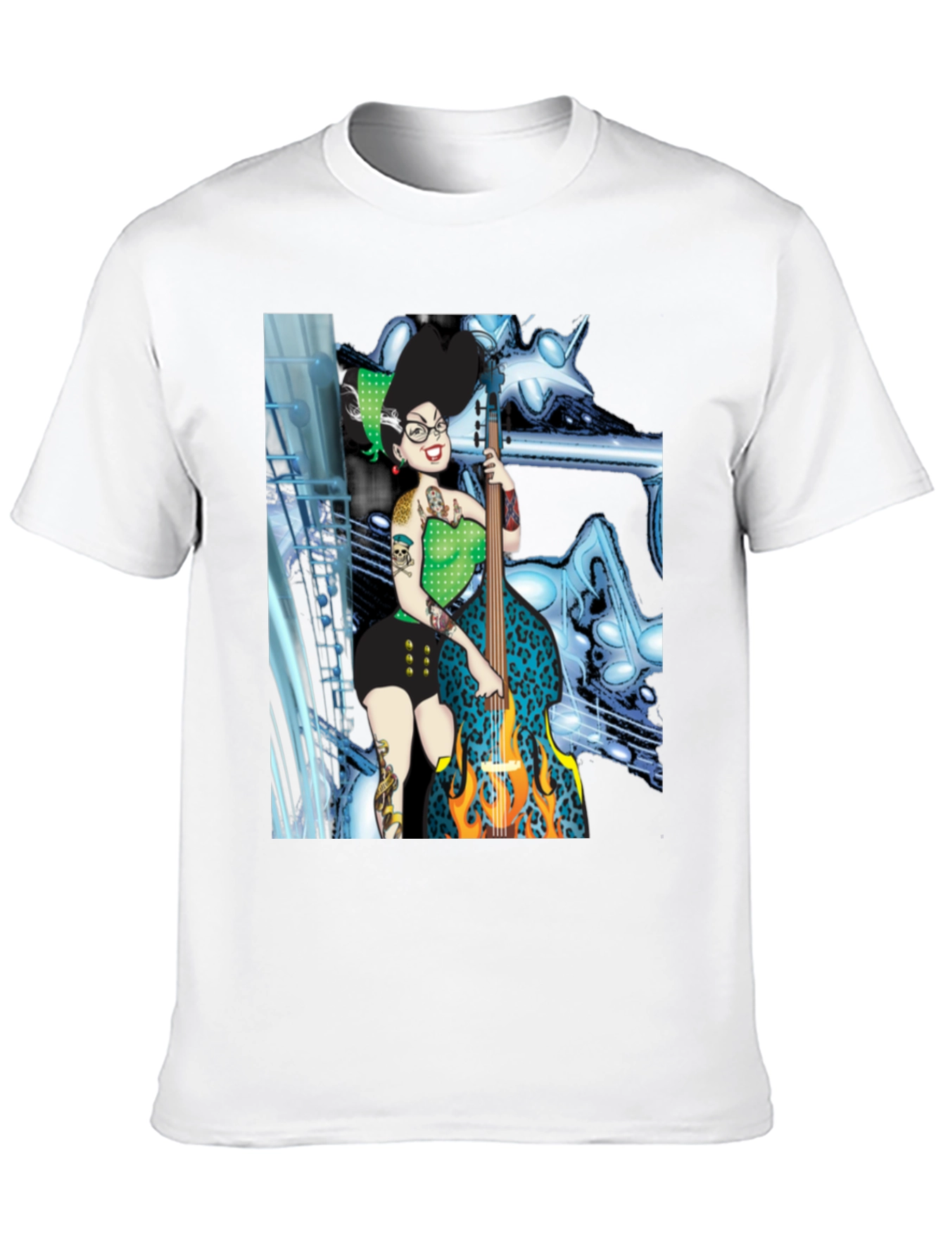 Groovy Bride of Frankenstein Bassist T-Shirt