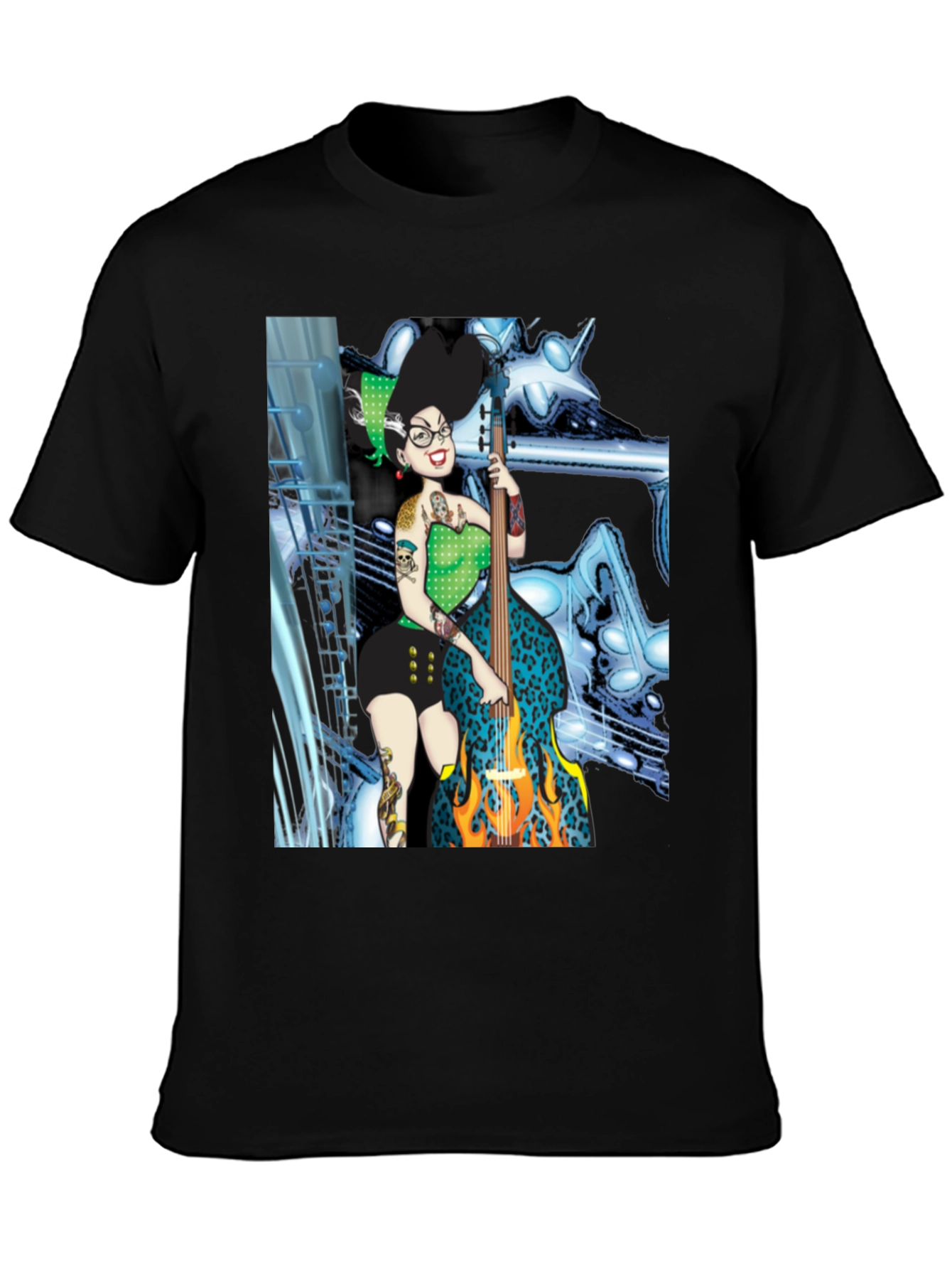 Groovy Bride of Frankenstein Bassist T-Shirt