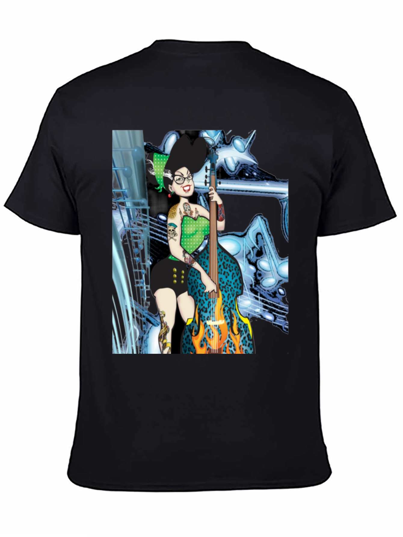 Groovy Bride of Frankenstein Bassist T-Shirt
