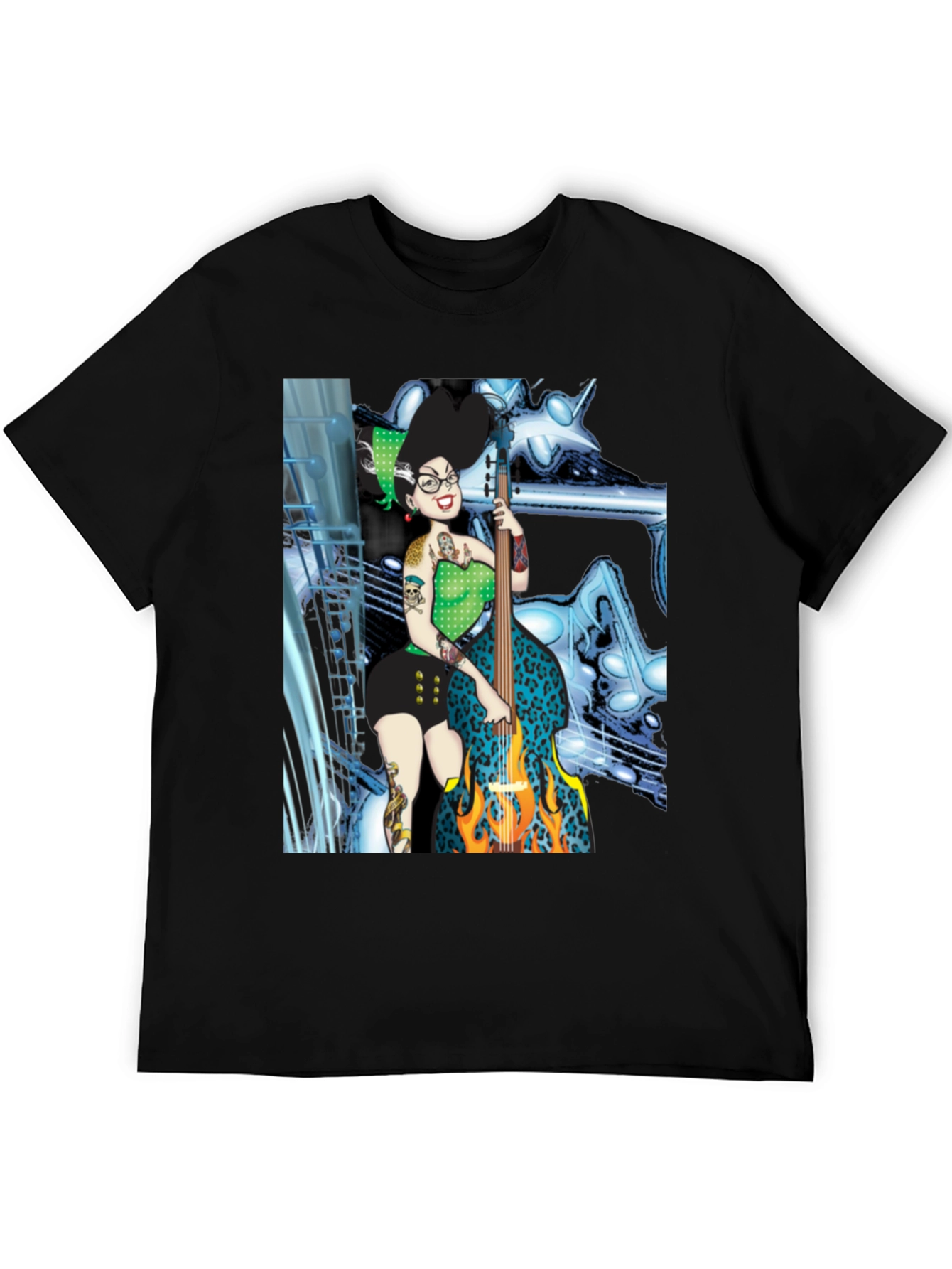Groovy Bride of Frankenstein Bassist T-Shirt