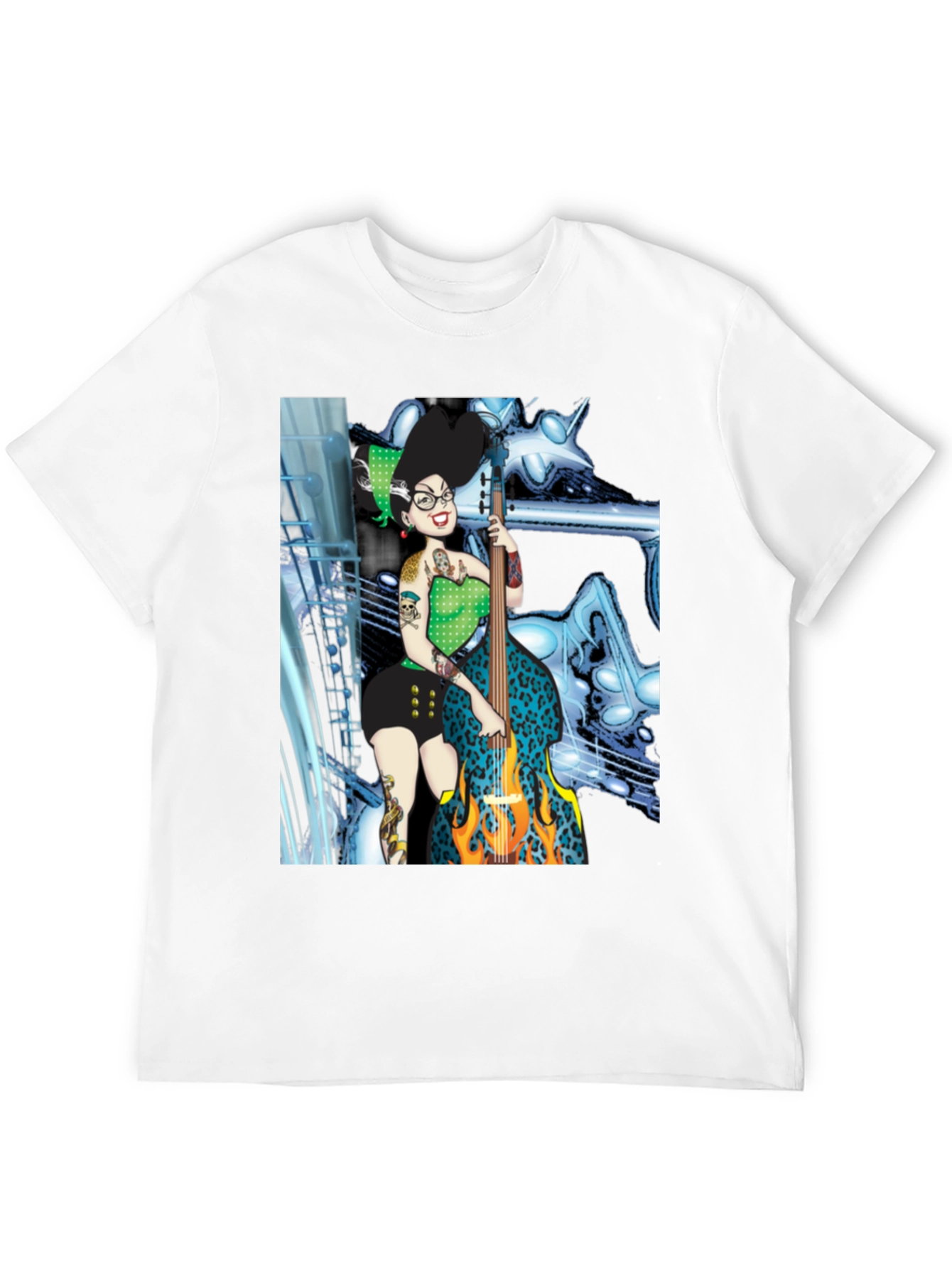 Groovy Bride of Frankenstein Bassist T-Shirt