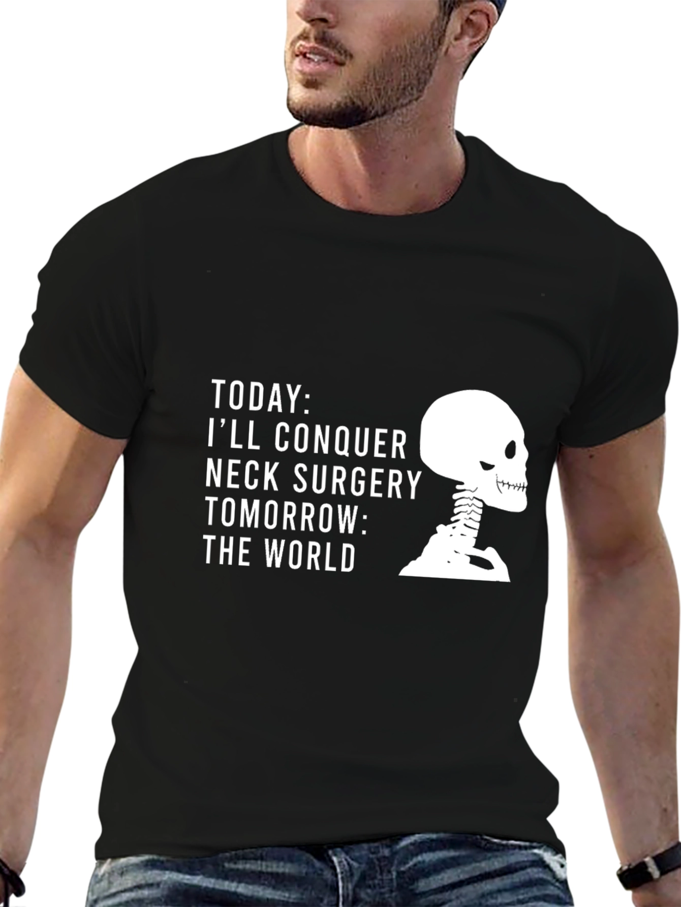 Neck Surgery Conqueror Skeleton Graphic T-Shirt
