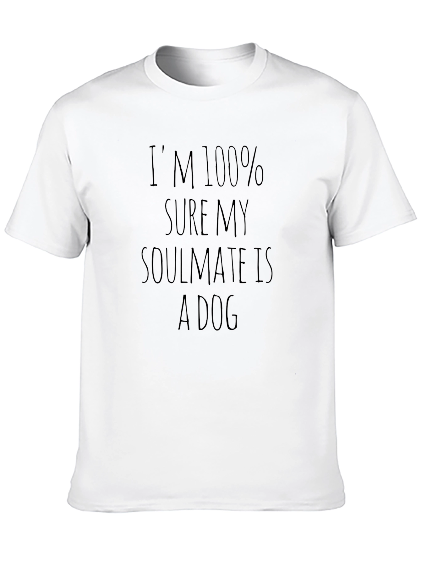 Dog Soulmate Graphic Tee - Black Cotton T-Shirt