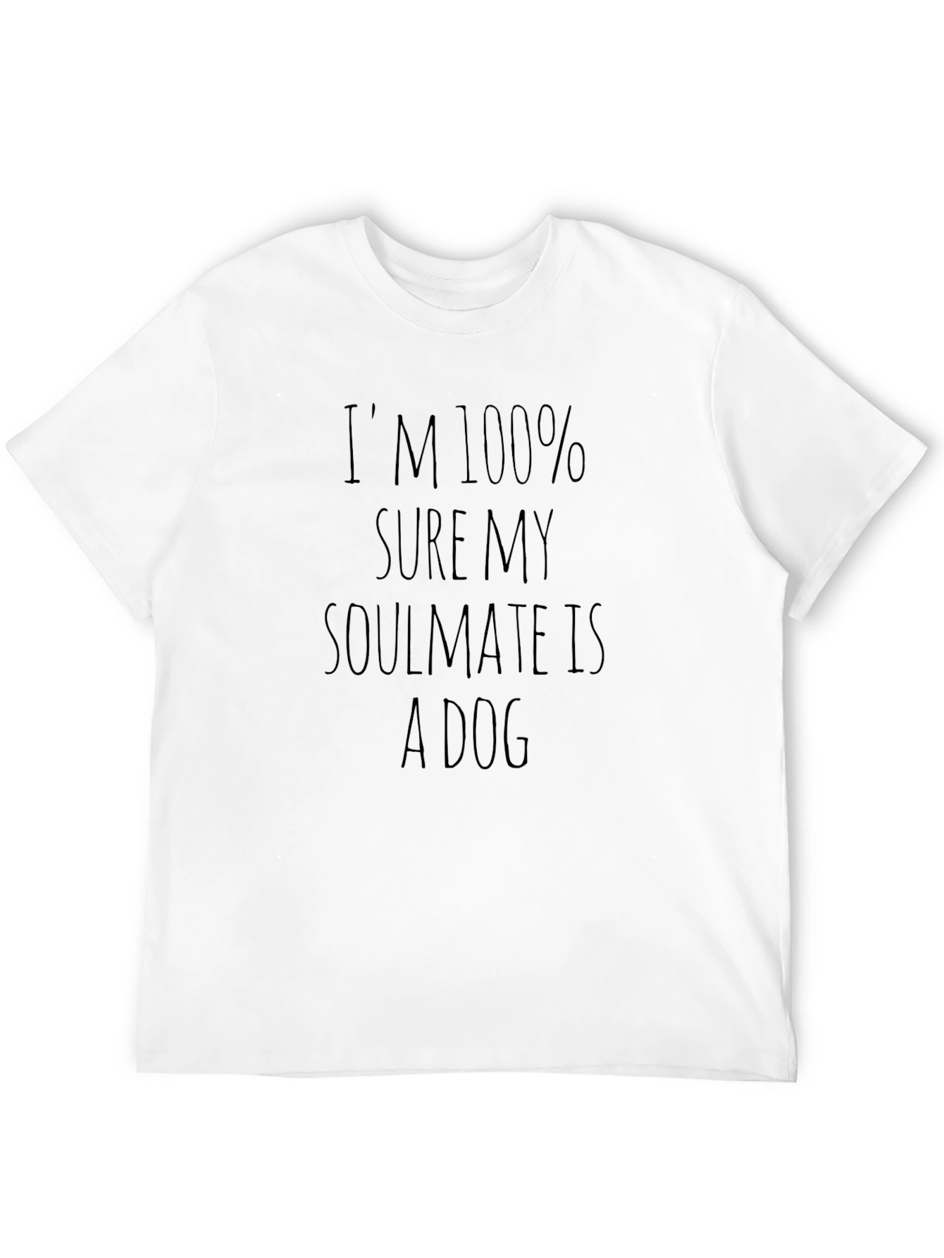 Dog Soulmate Graphic Tee - Black Cotton T-Shirt