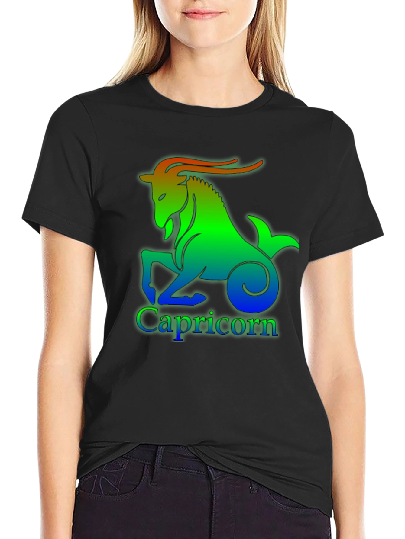 Capricorn Zodiac Sign T-Shirt - Black
