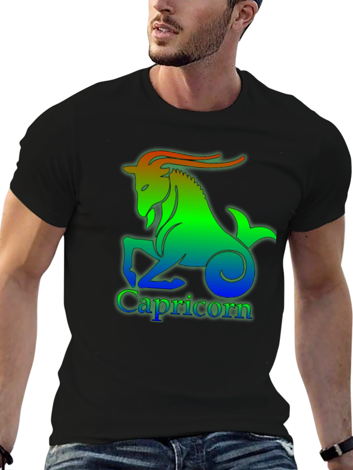 Capricorn Zodiac Sign T-Shirt - Black