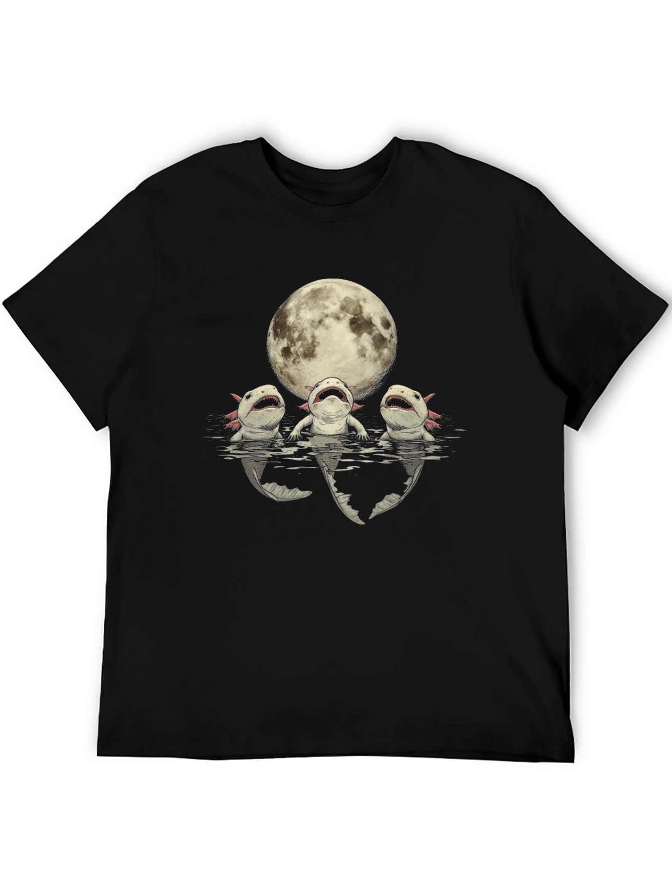 Axolotl Moon Black T-Shirt