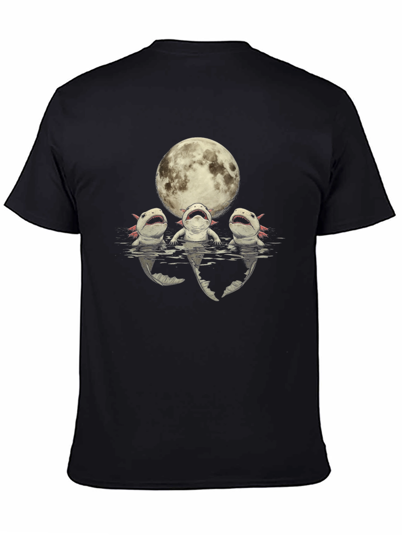 Axolotl Moon Black T-Shirt