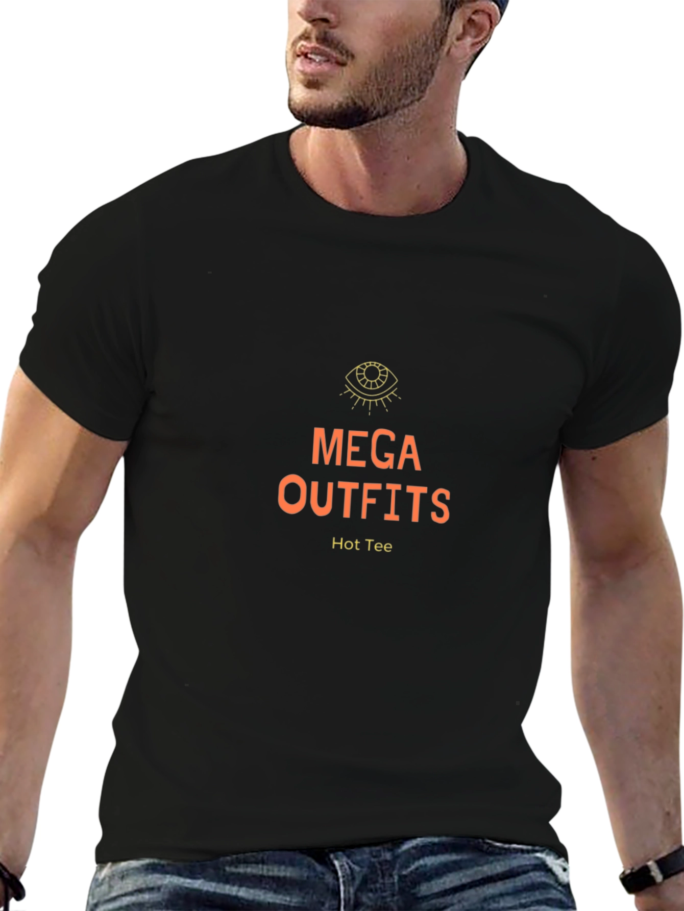 Mega Outfits Hot Tee - Black Graphic T-Shirt