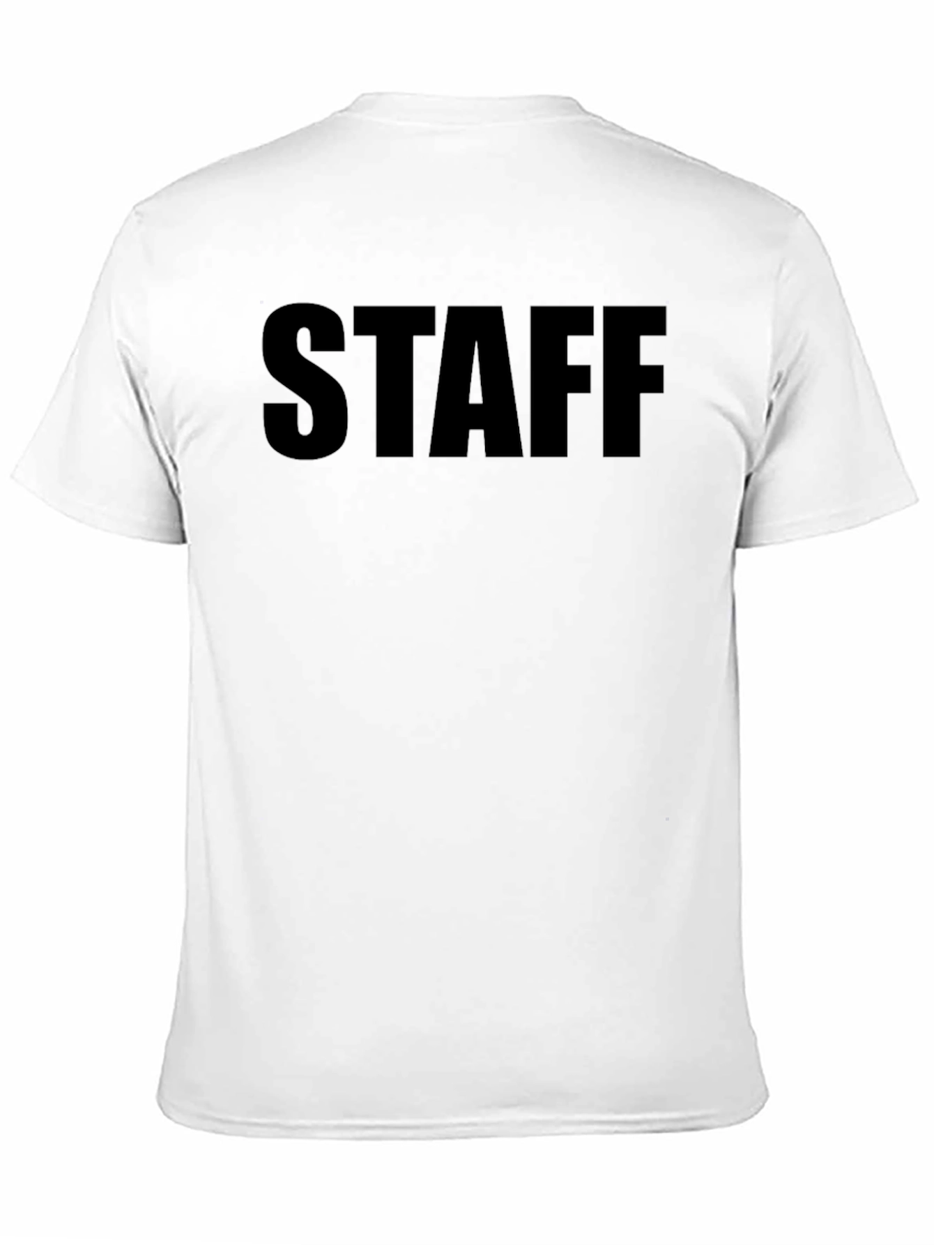 Black STAFF Crew Neck Short Sleeve T-Shirt