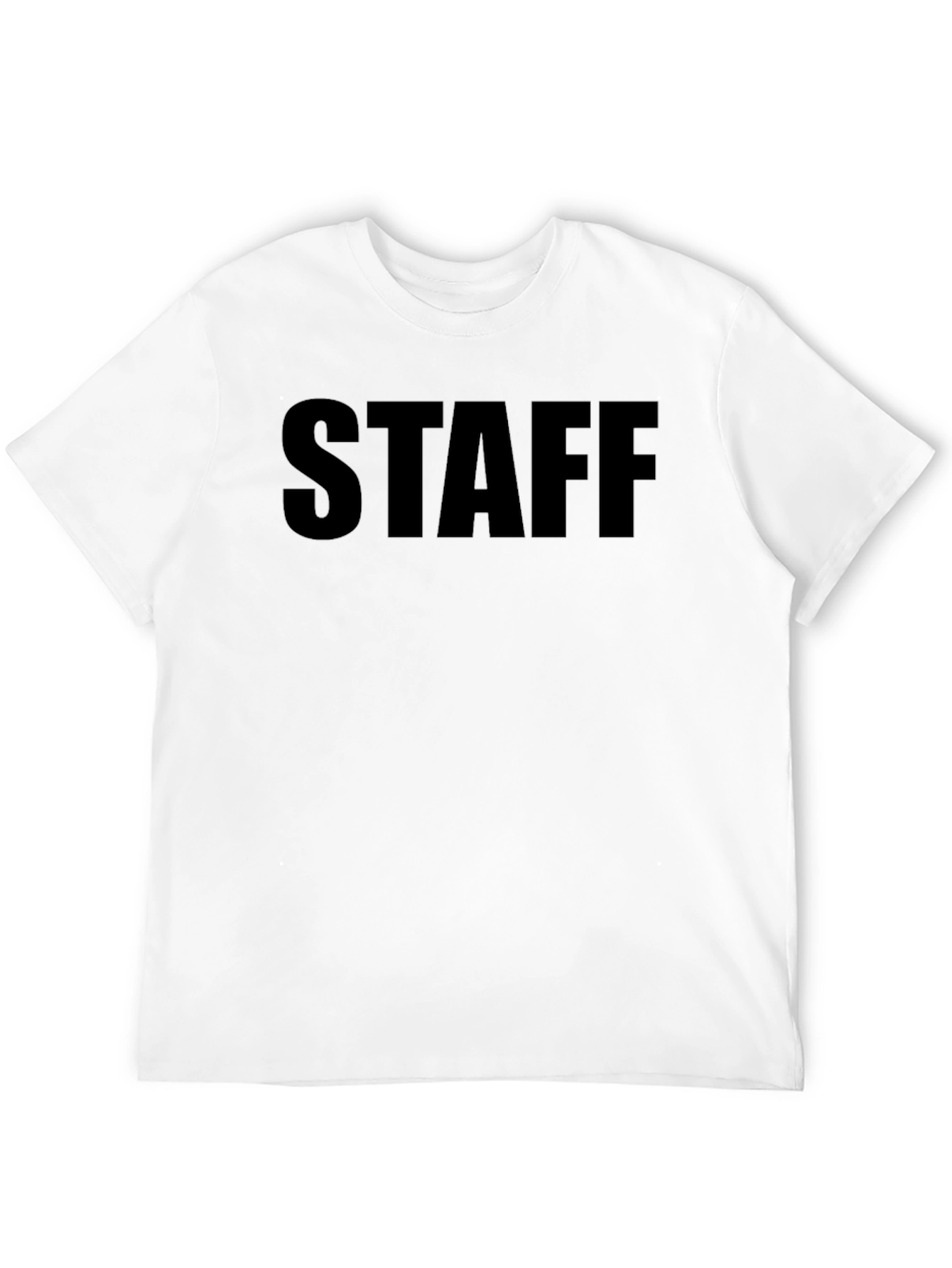 Black STAFF Crew Neck Short Sleeve T-Shirt