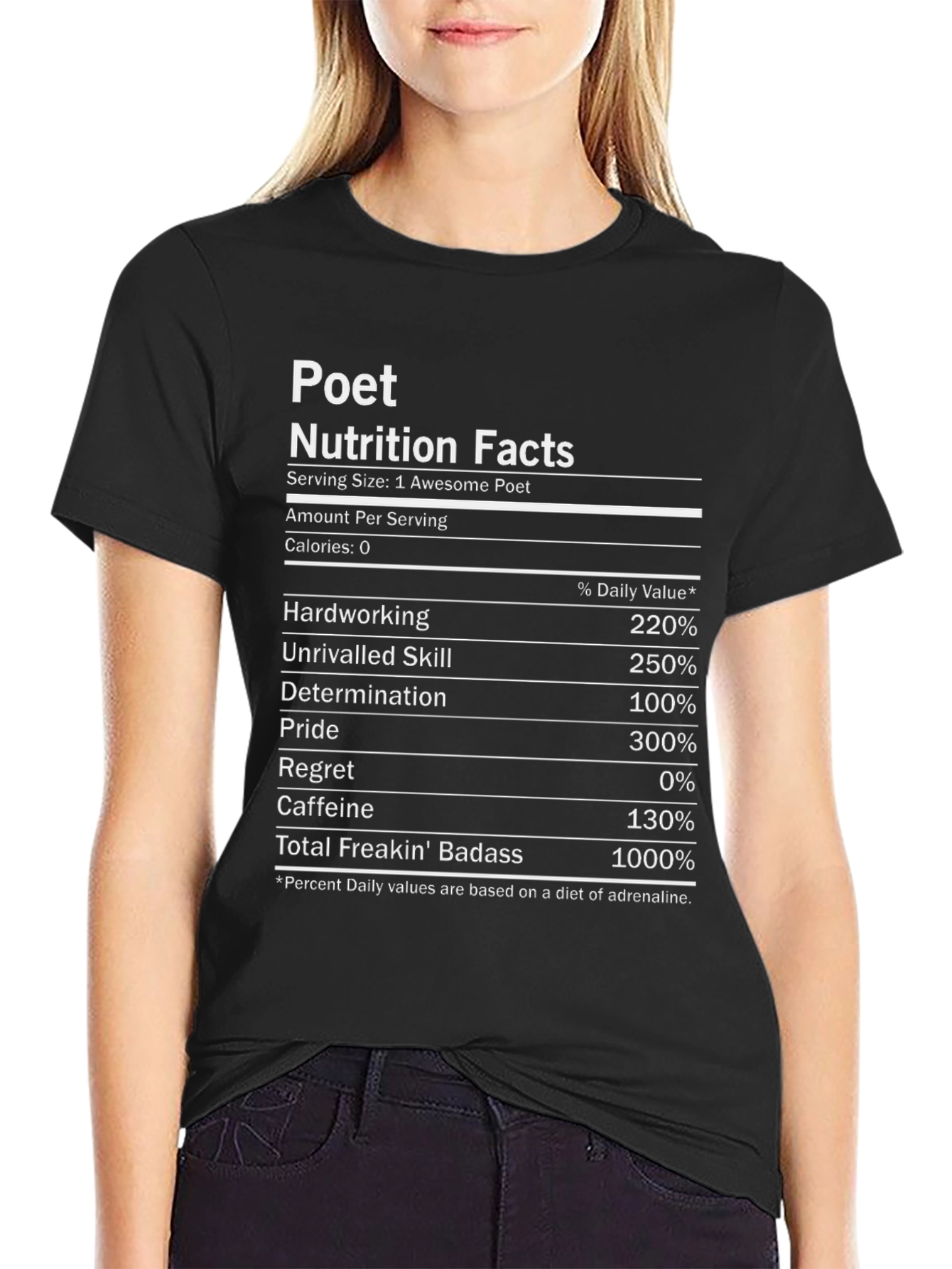 Poet Nutrition Facts Graphic T-Shirt