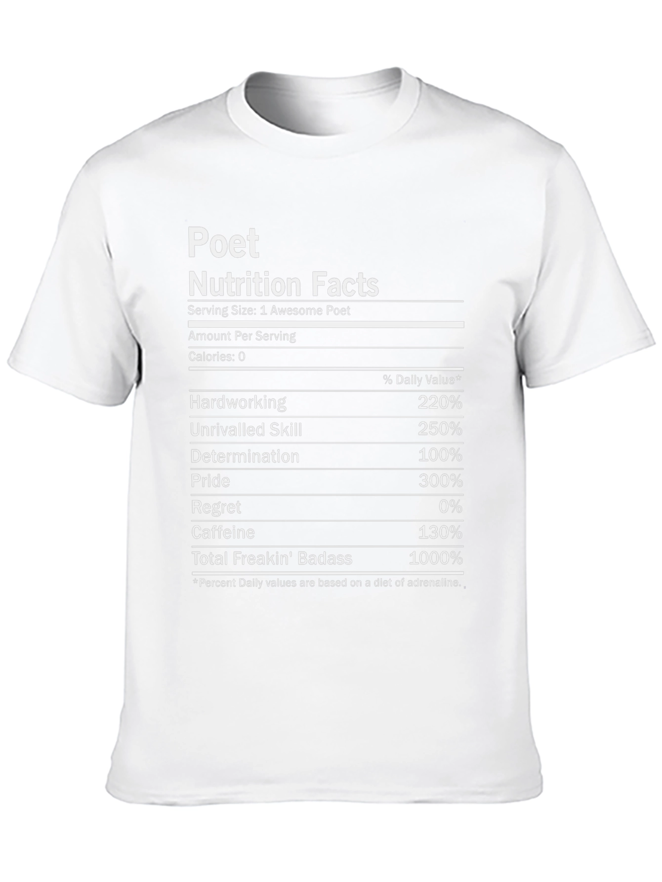 Poet Nutrition Facts Graphic T-Shirt