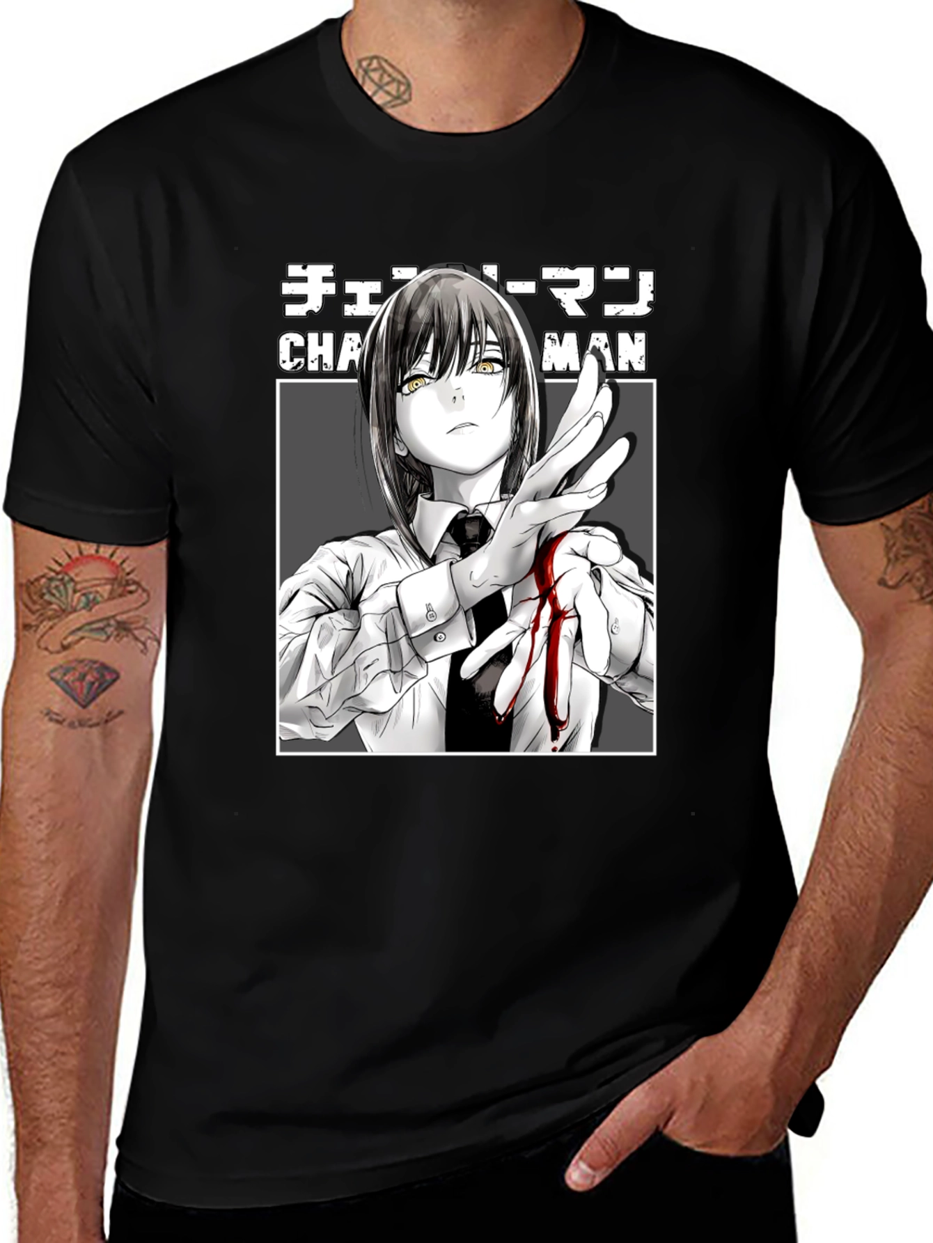 Chainsaw Man Makima Anime T-Shirt Black Graphic Tee