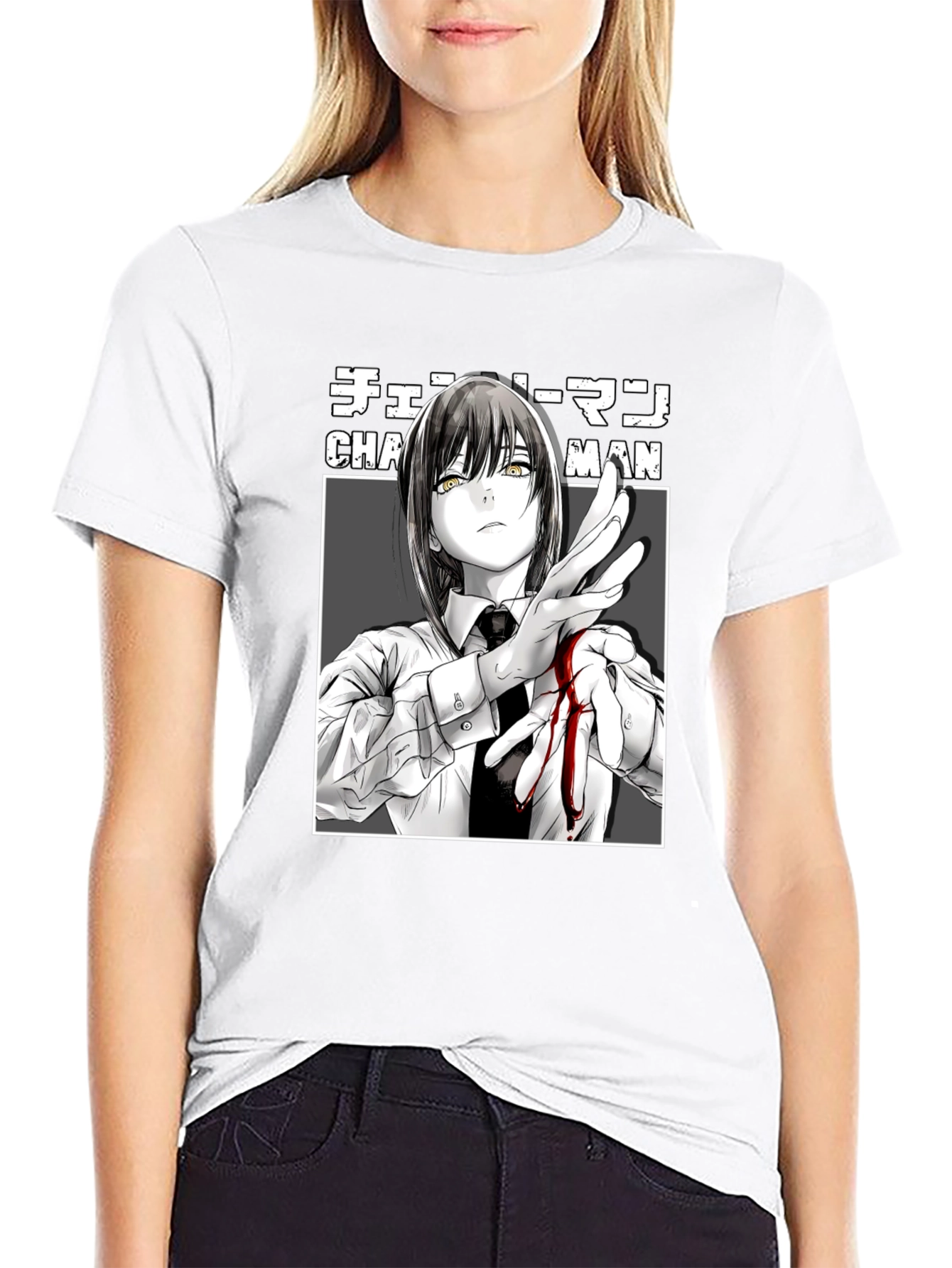 Chainsaw Man Makima Anime T-Shirt Black Graphic Tee