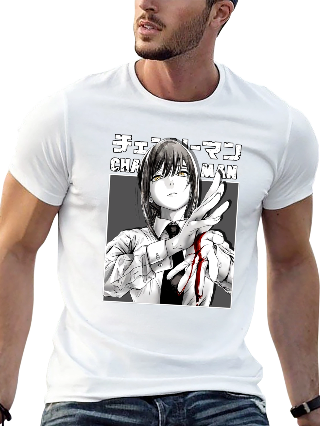 Chainsaw Man Makima Anime T-Shirt Black Graphic Tee