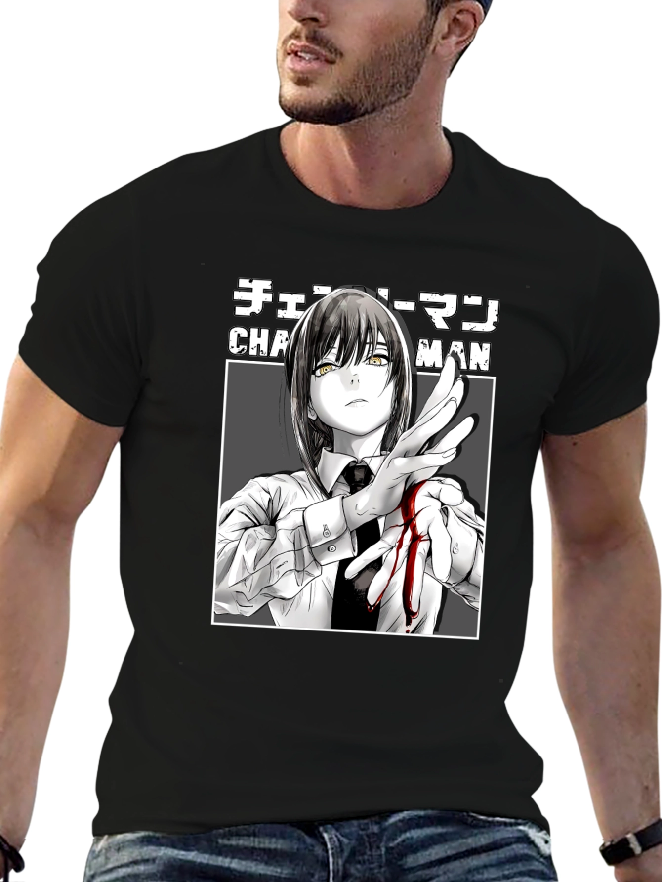 Chainsaw Man Makima Anime T-Shirt Black Graphic Tee