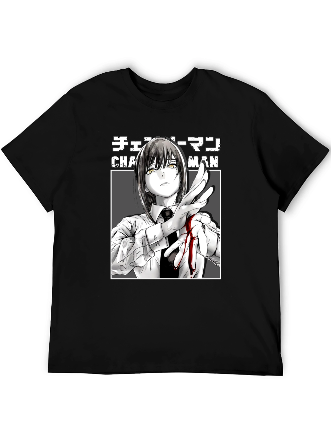 Chainsaw Man Makima Anime T-Shirt Black Graphic Tee