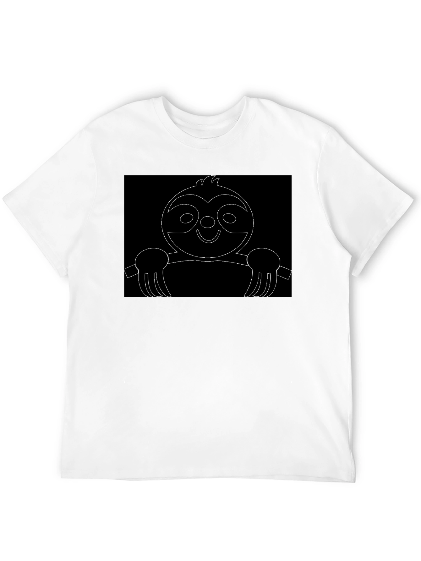 Sloth Outline Black T-Shirt