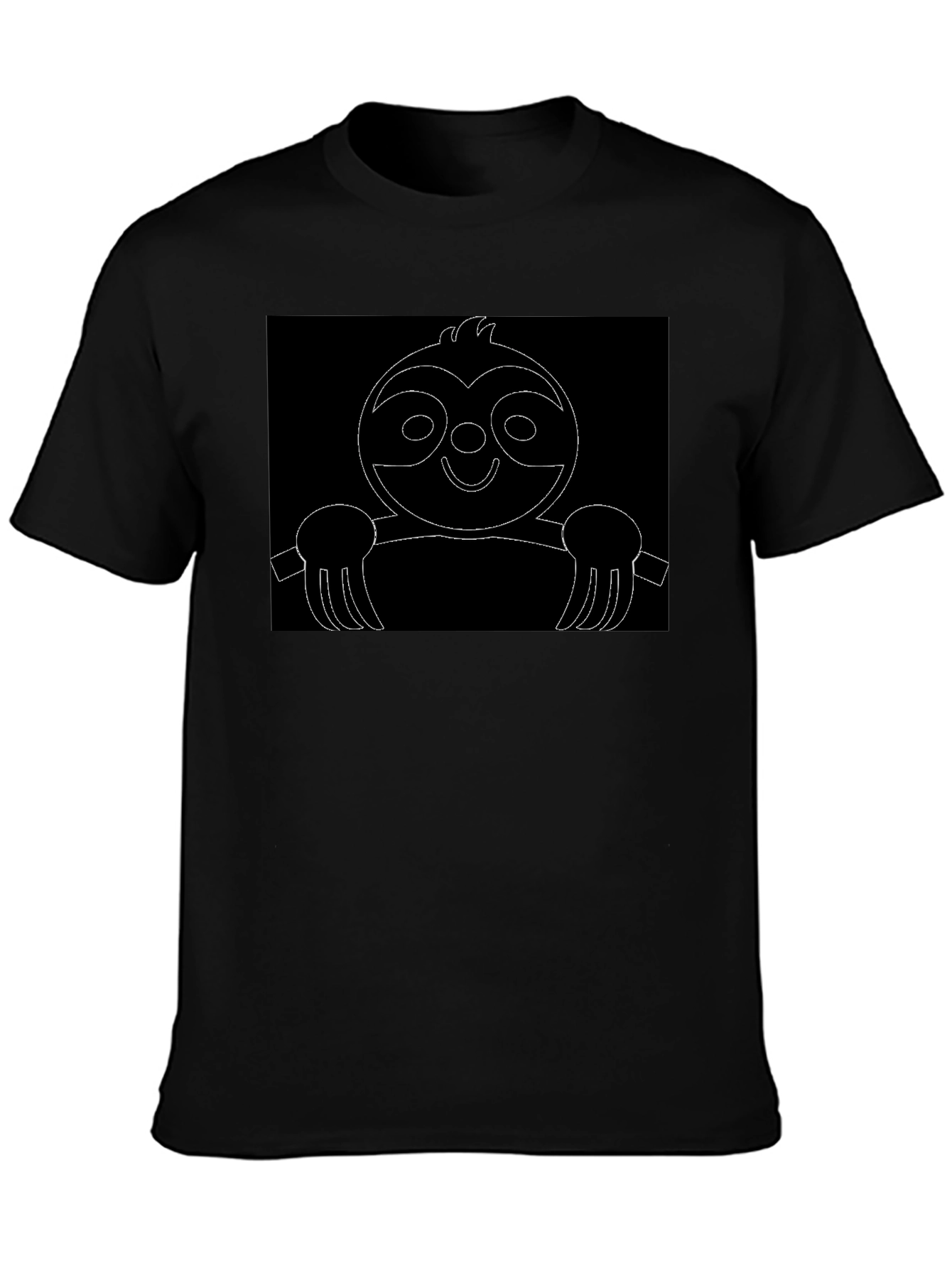 Sloth Outline Black T-Shirt
