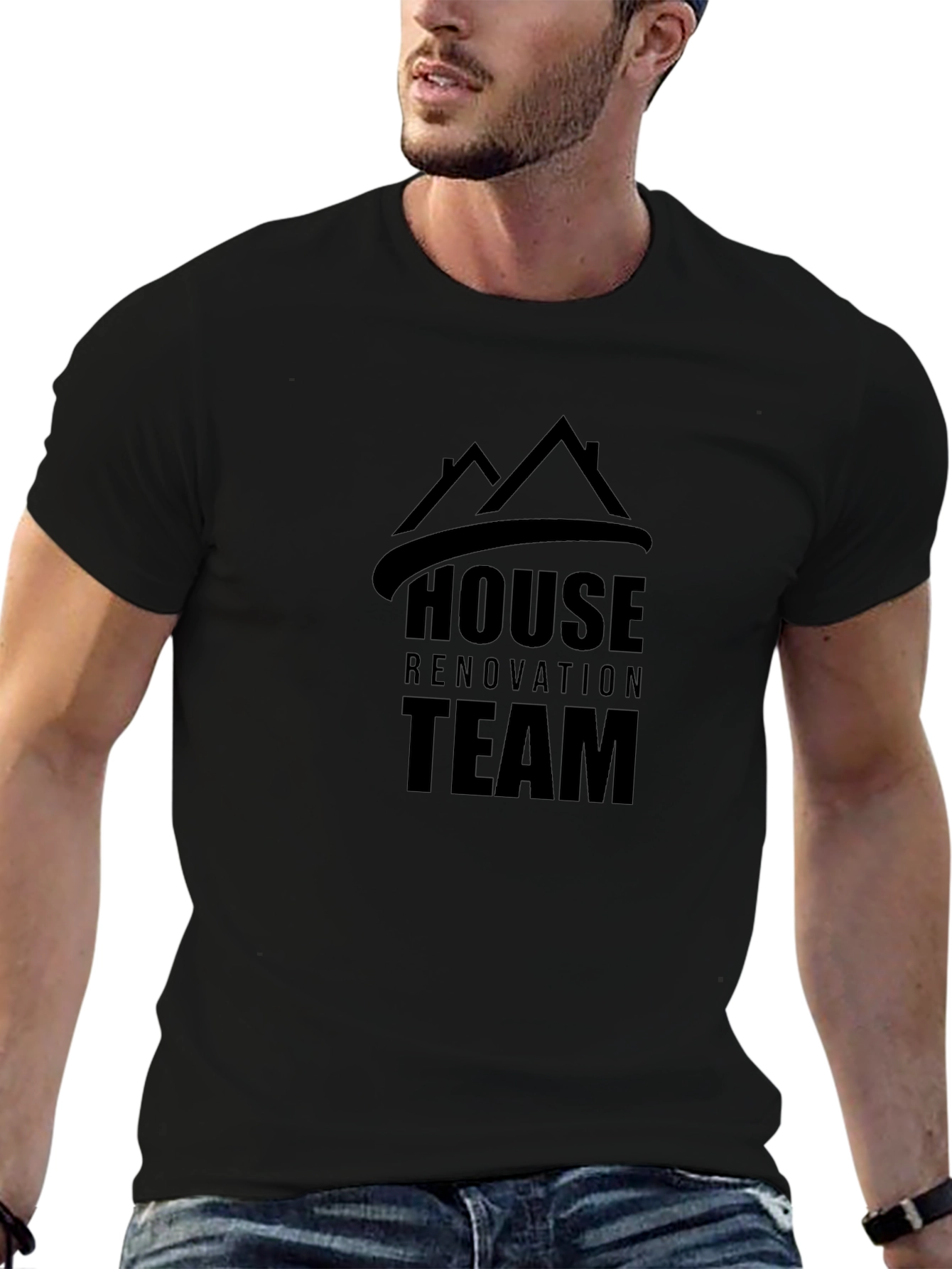 House Renovation Team T-Shirt - Black Crew Neck