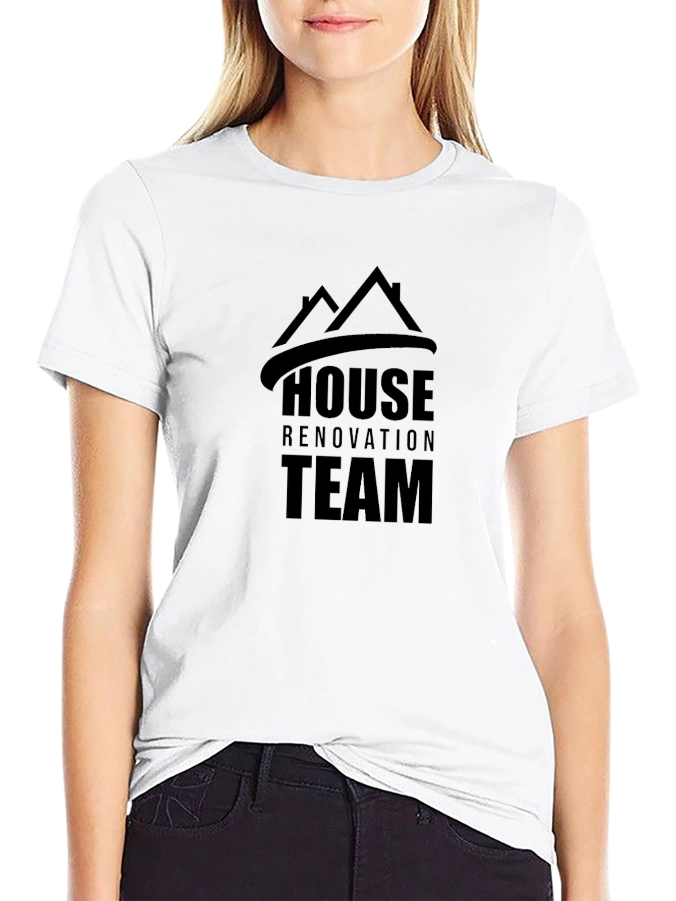 House Renovation Team T-Shirt - Black Crew Neck