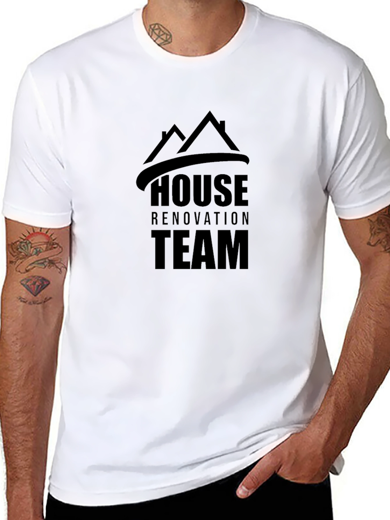 House Renovation Team T-Shirt - Black Crew Neck