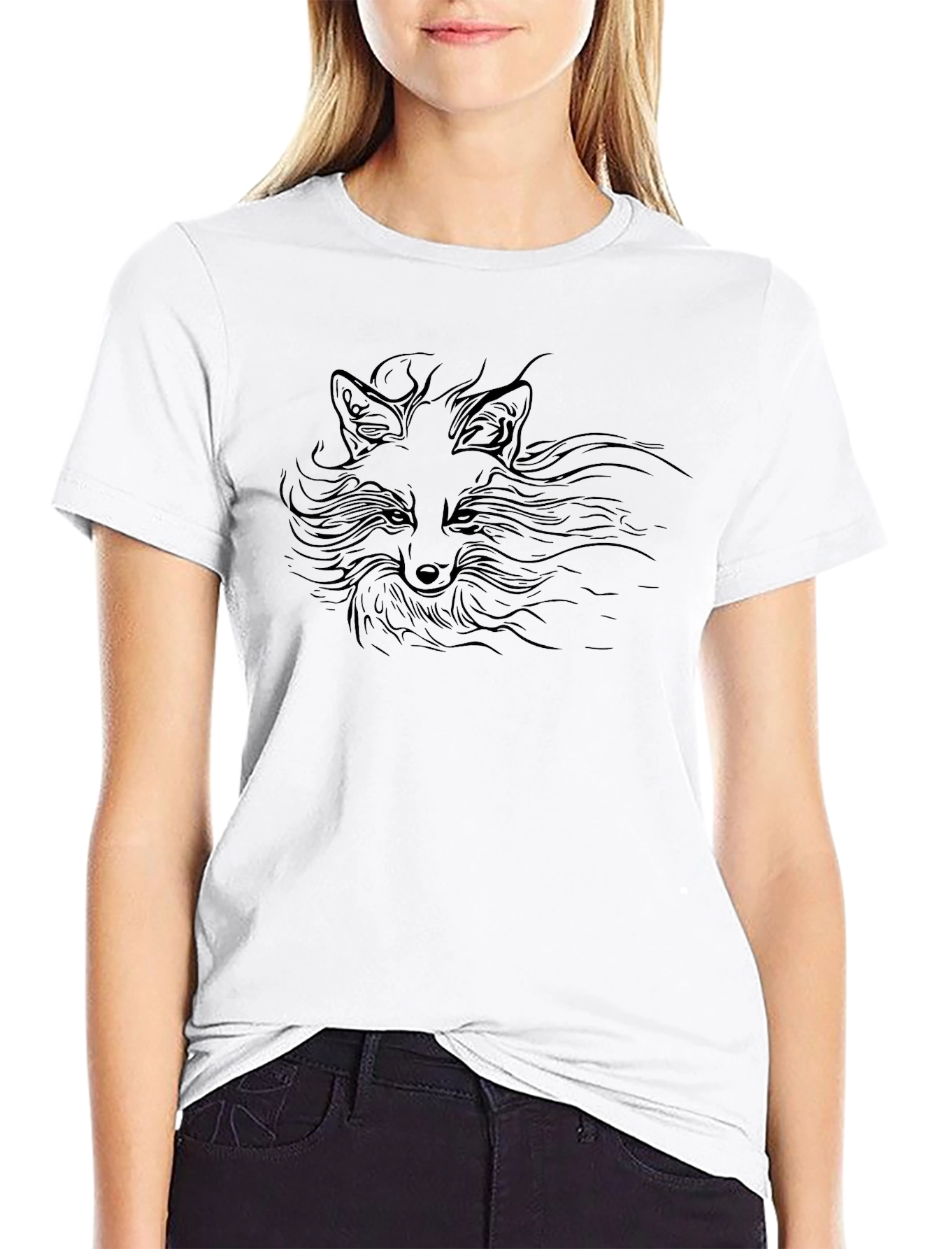 Fox Graphic Black T-Shirt - Stylish Unisex Tee
