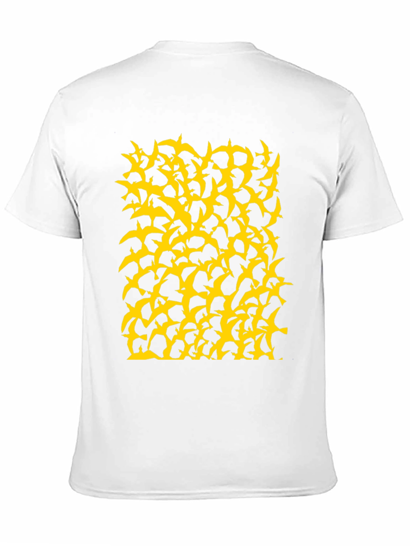 Birds Pattern Black T-Shirt