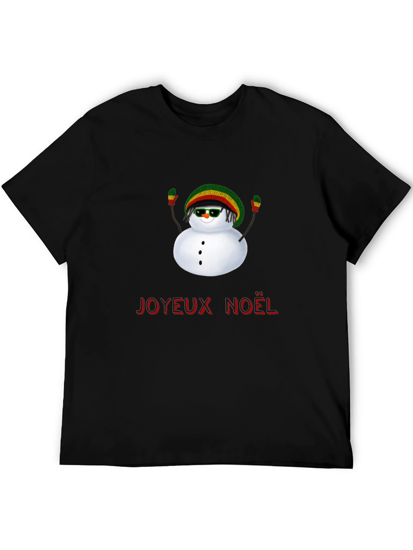 Rasta Snowman Joyeux Noel Graphic Tee