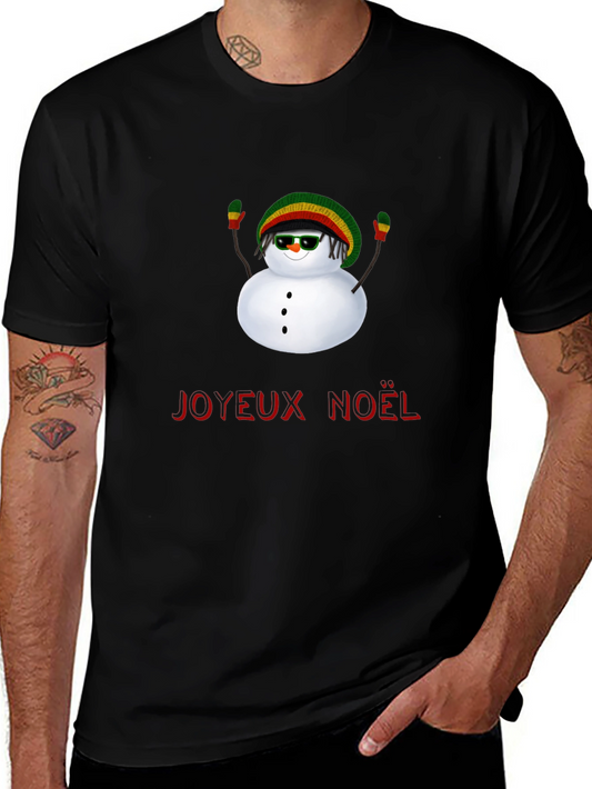 Rasta Snowman Joyeux Noel Graphic Tee