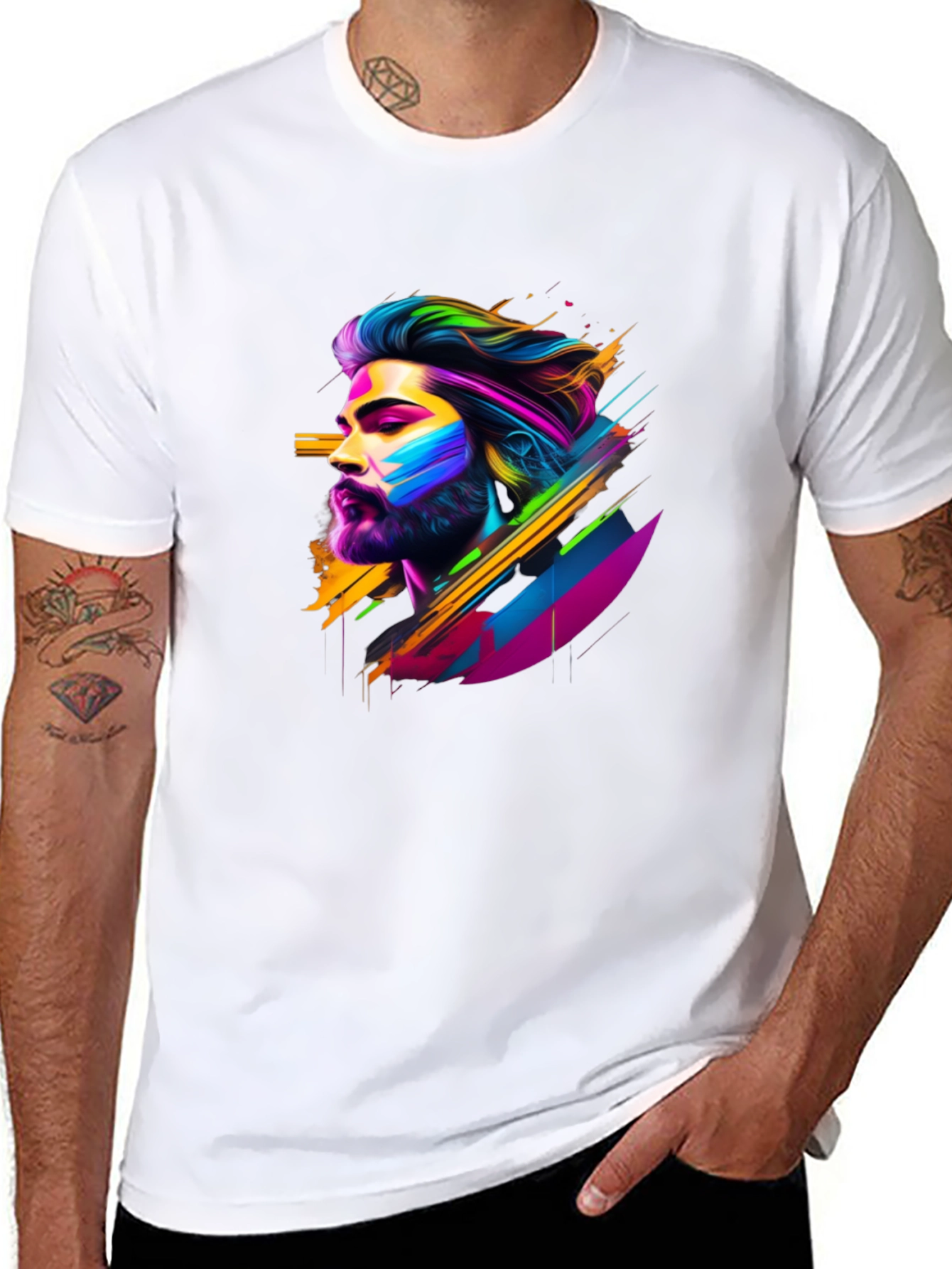 Vibrant Graphic Tee: Modern Art Print