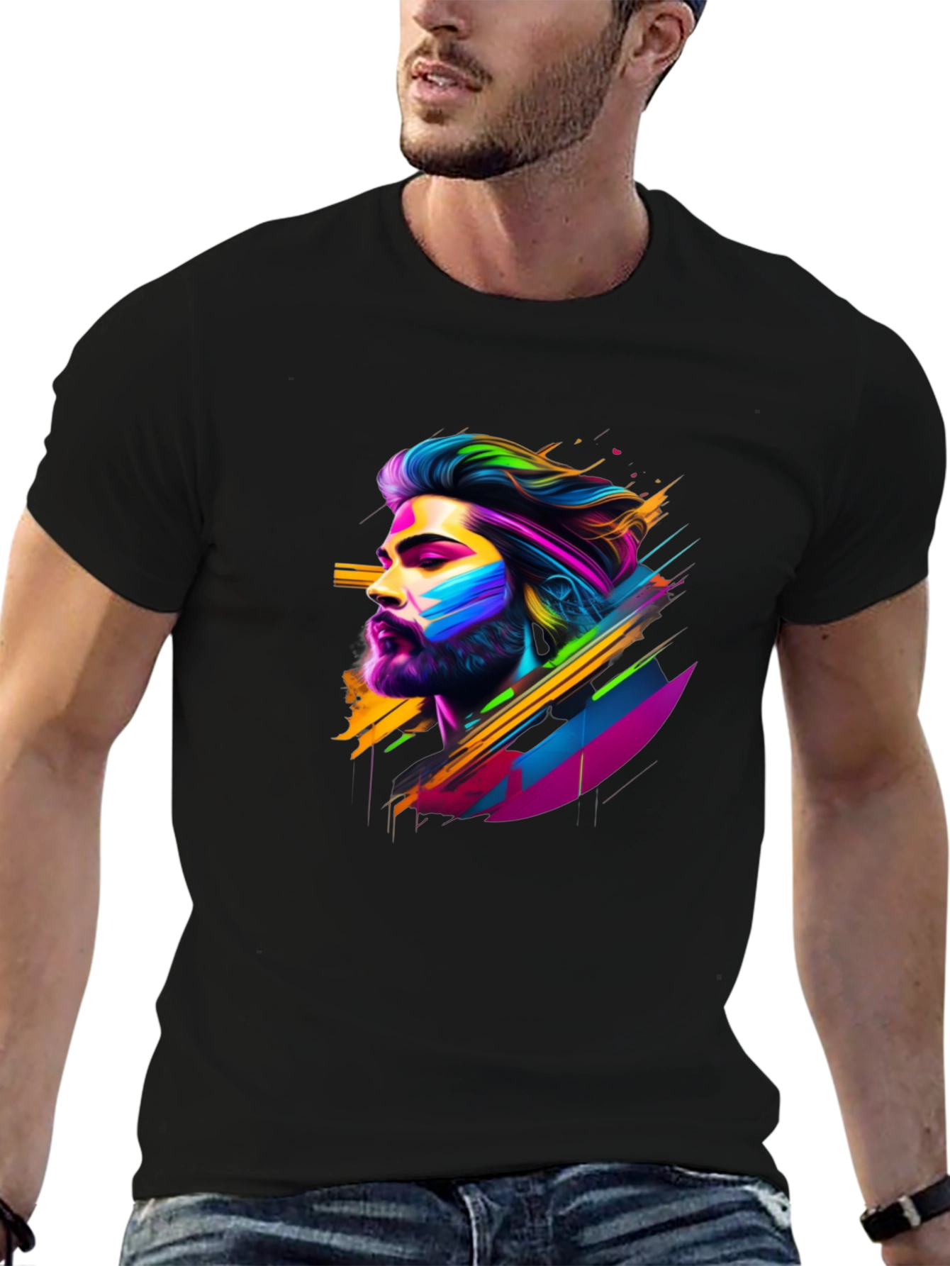 Vibrant Graphic Tee: Modern Art Print