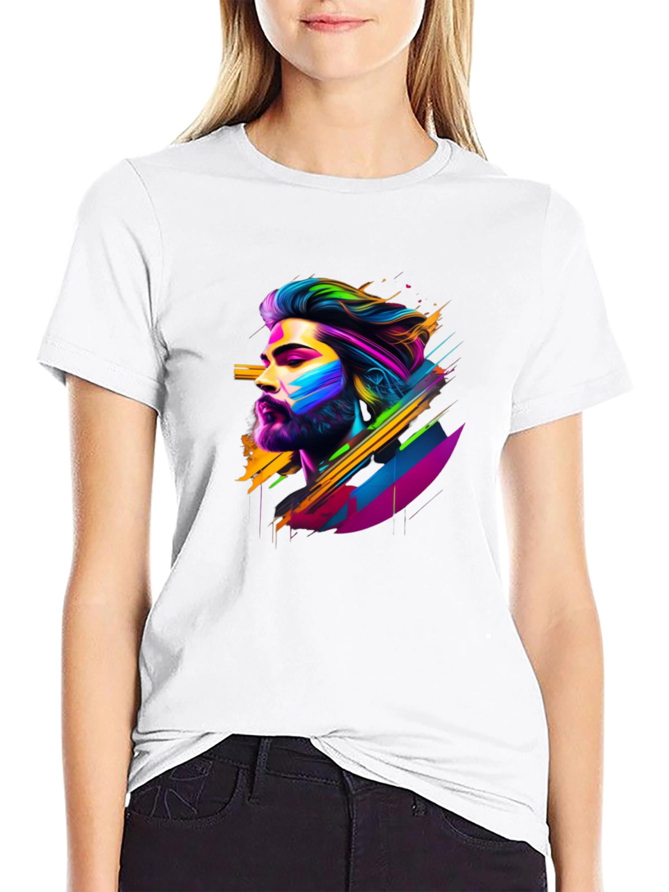 Vibrant Graphic Tee: Modern Art Print