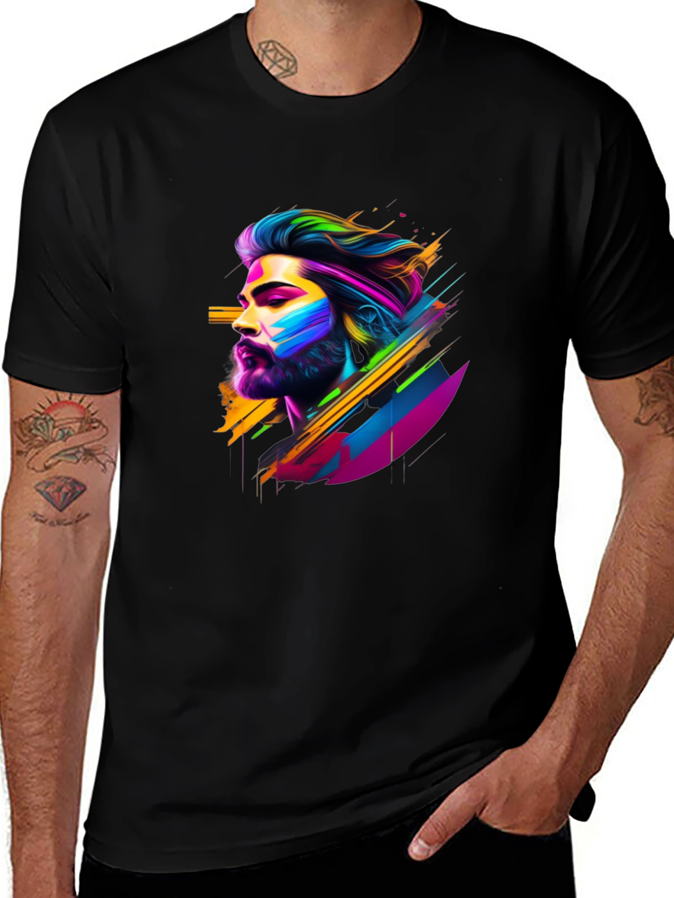 Vibrant Graphic Tee: Modern Art Print