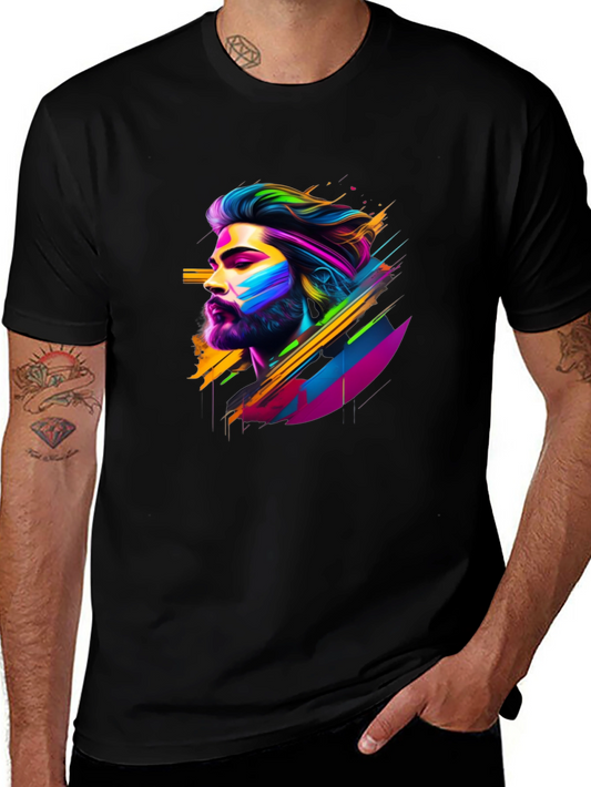 Vibrant Graphic Tee: Modern Art Print