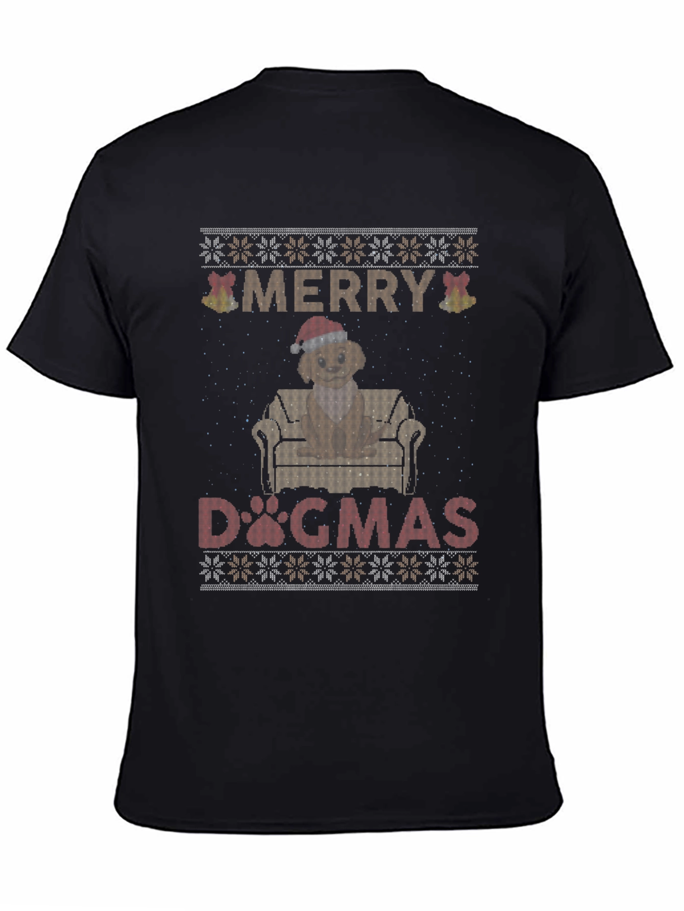 Merry Dogmas T-Shirt - Ugly Christmas Sweater Style