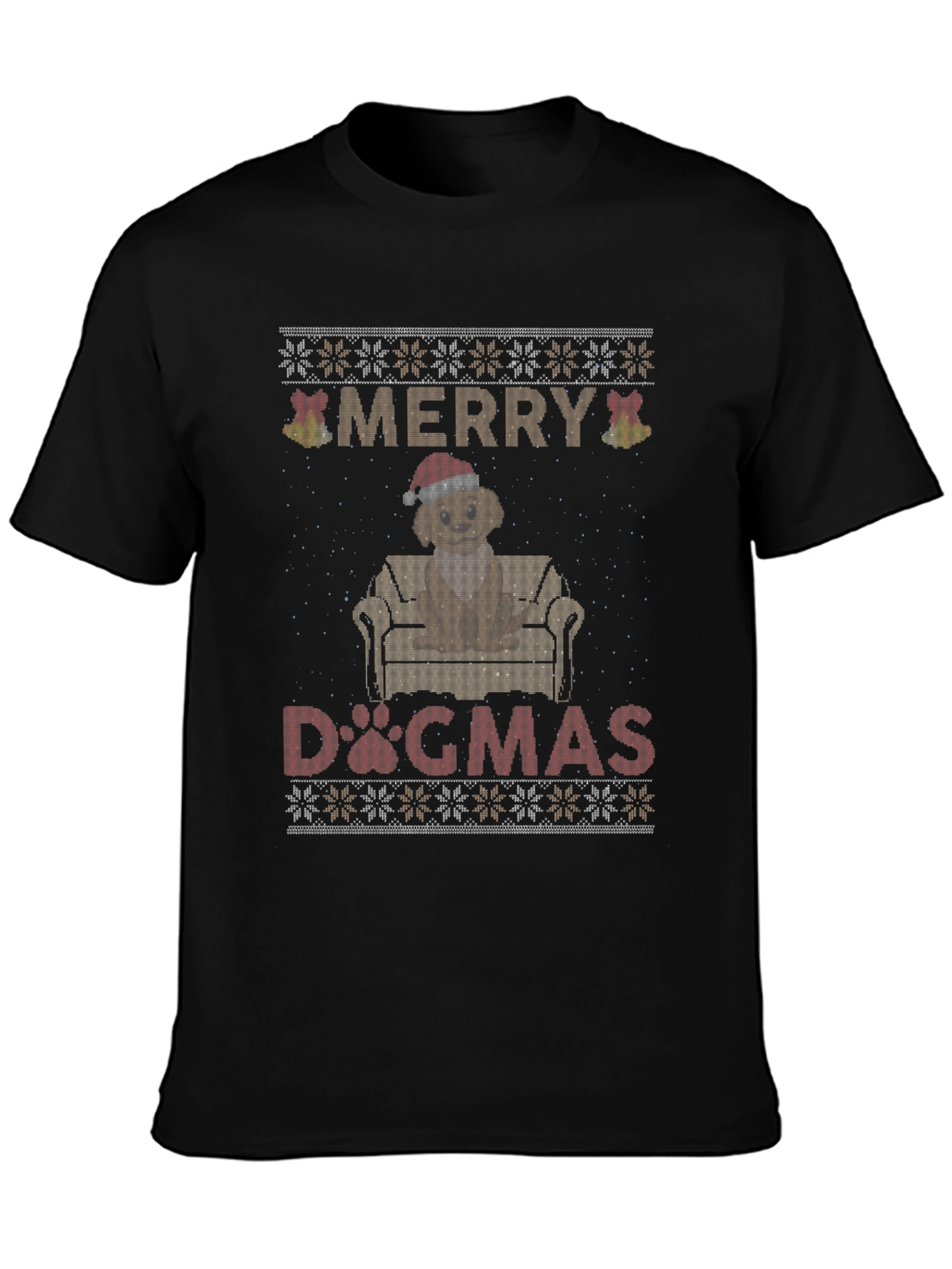 Merry Dogmas T-Shirt - Ugly Christmas Sweater Style