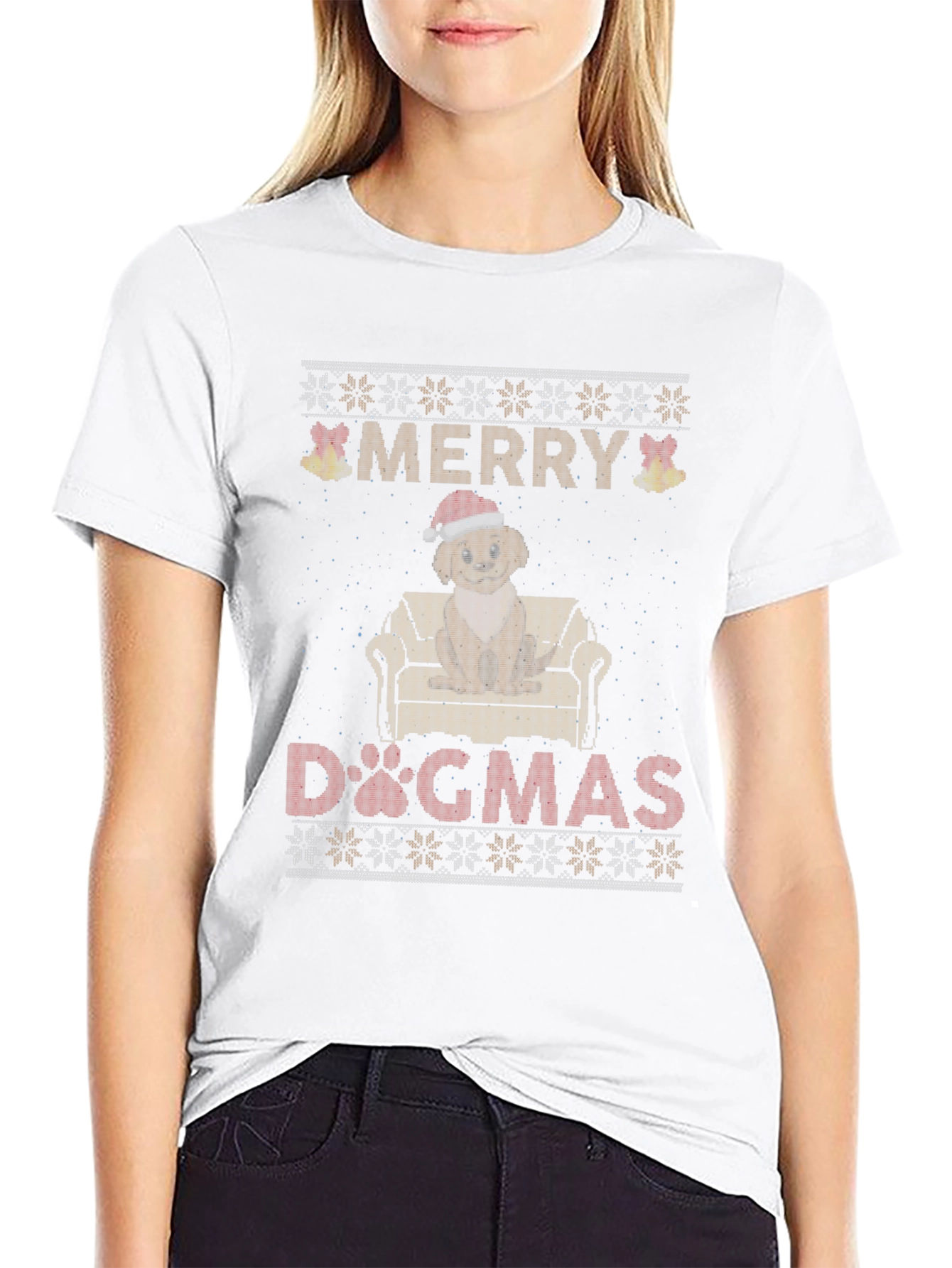 Merry Dogmas T-Shirt - Ugly Christmas Sweater Style