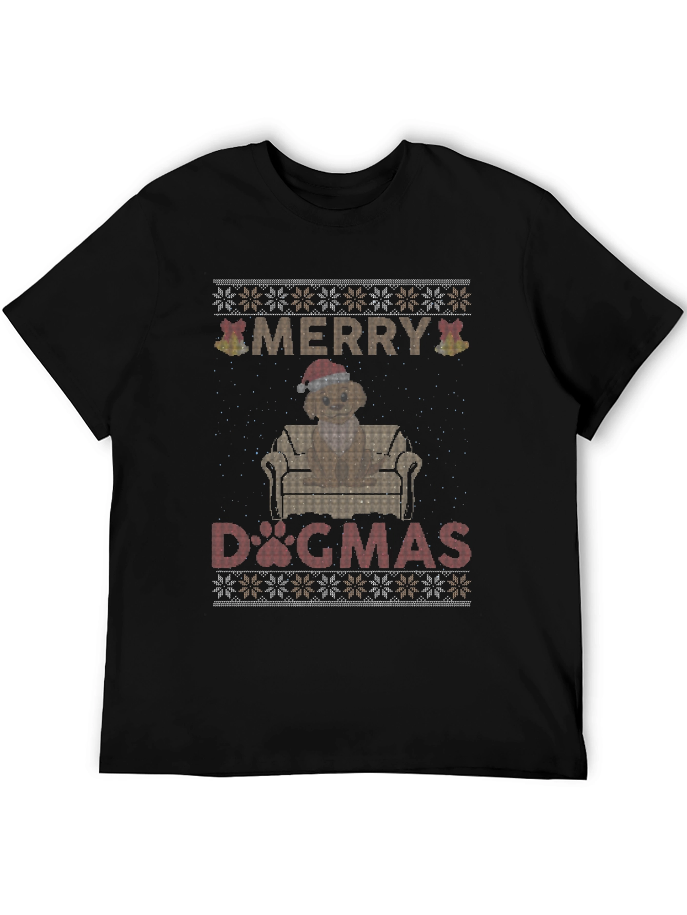 Merry Dogmas T-Shirt - Ugly Christmas Sweater Style