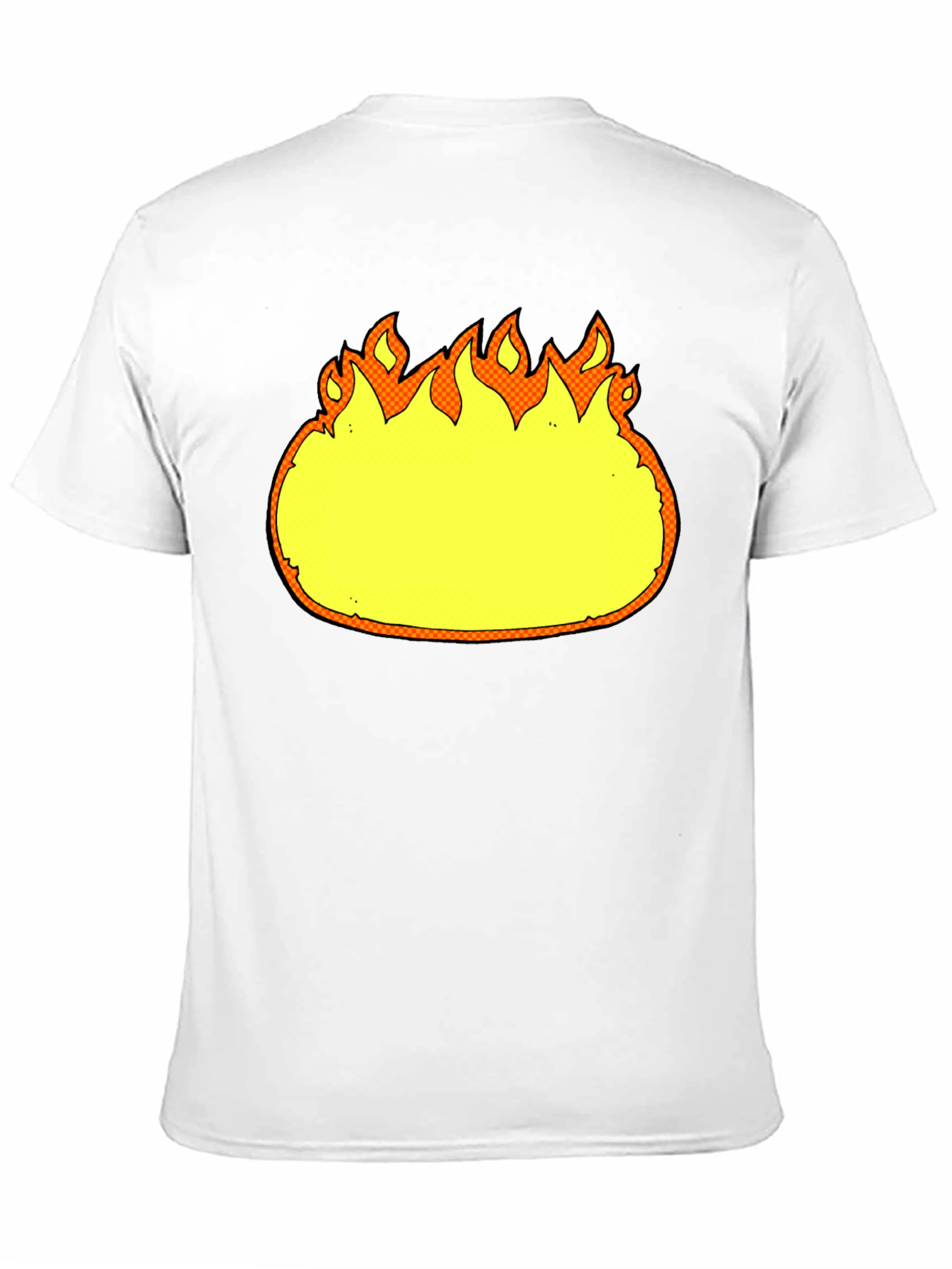 Cartoon Flames Graphic Black T-Shirt