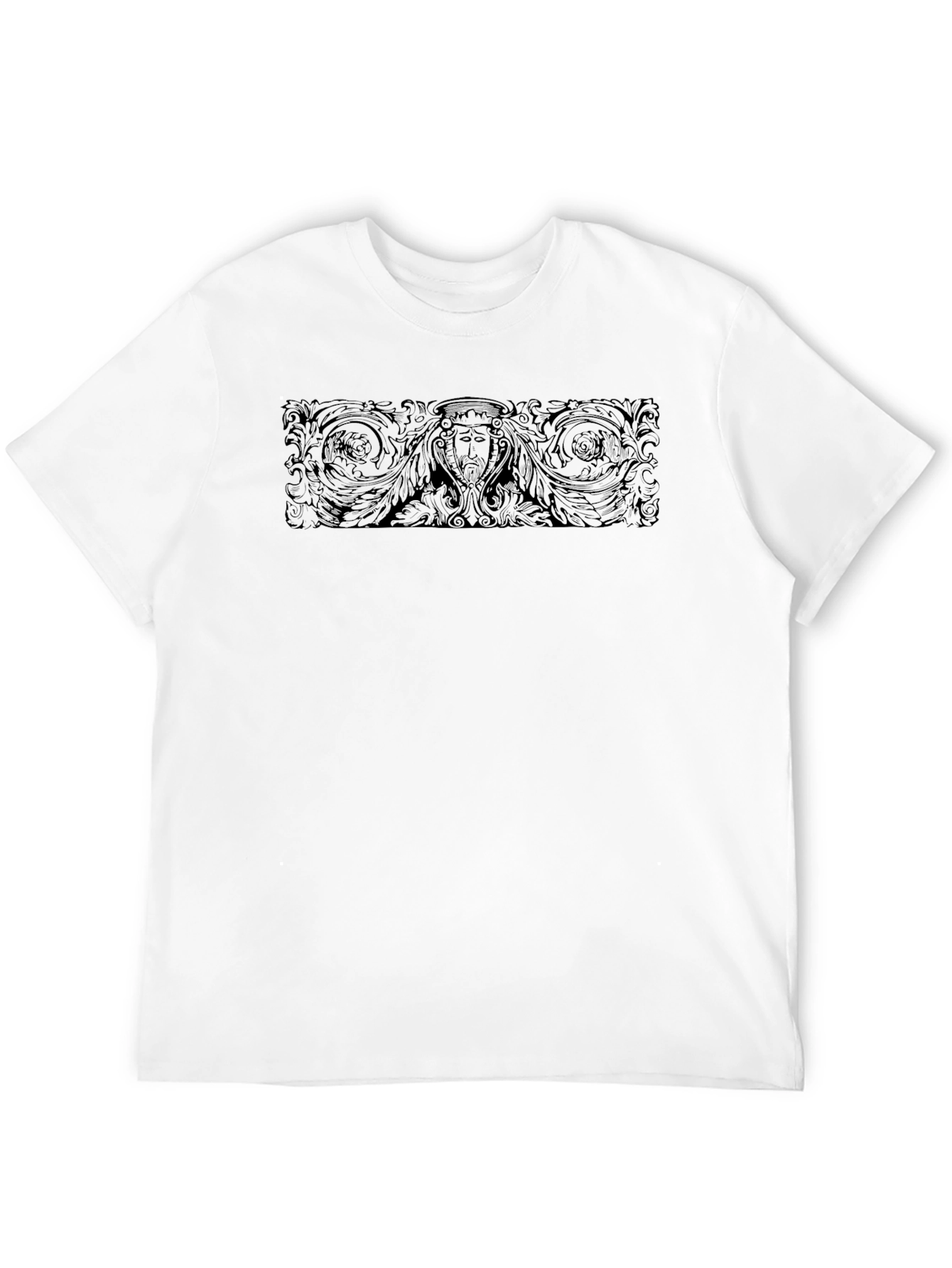 Mens Black Graphic Print Crew Neck T-Shirt