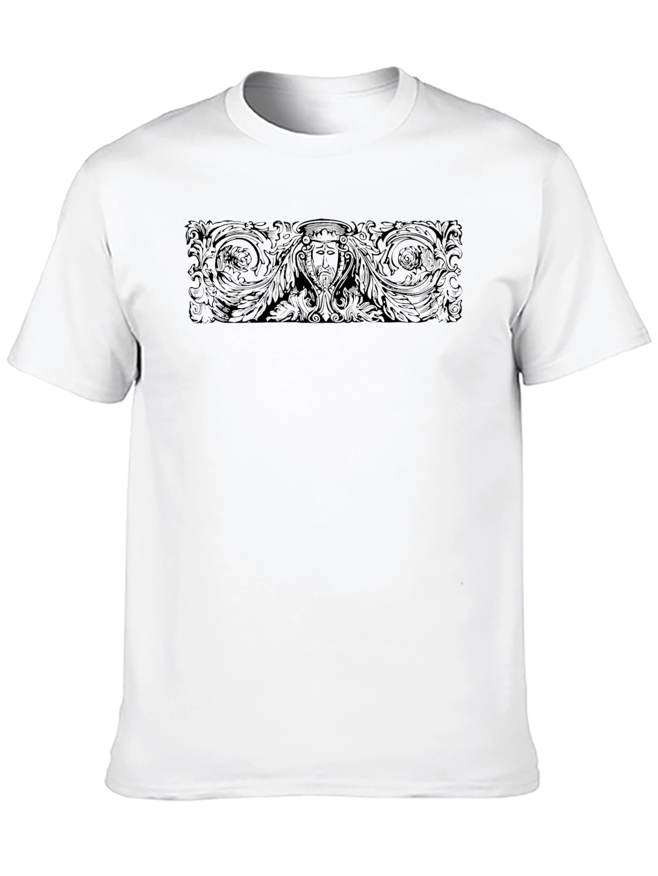 Mens Black Graphic Print Crew Neck T-Shirt