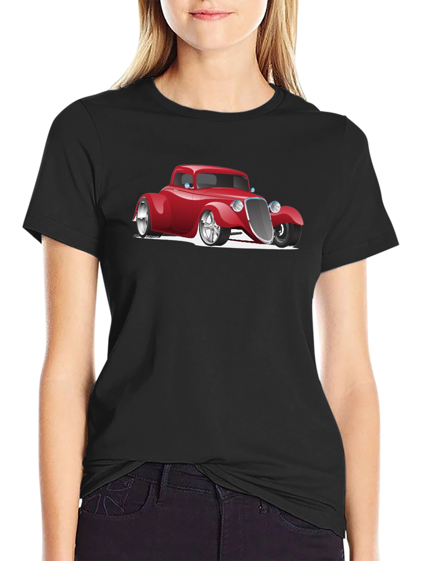 Hot Rod Car Graphic Black T-Shirt