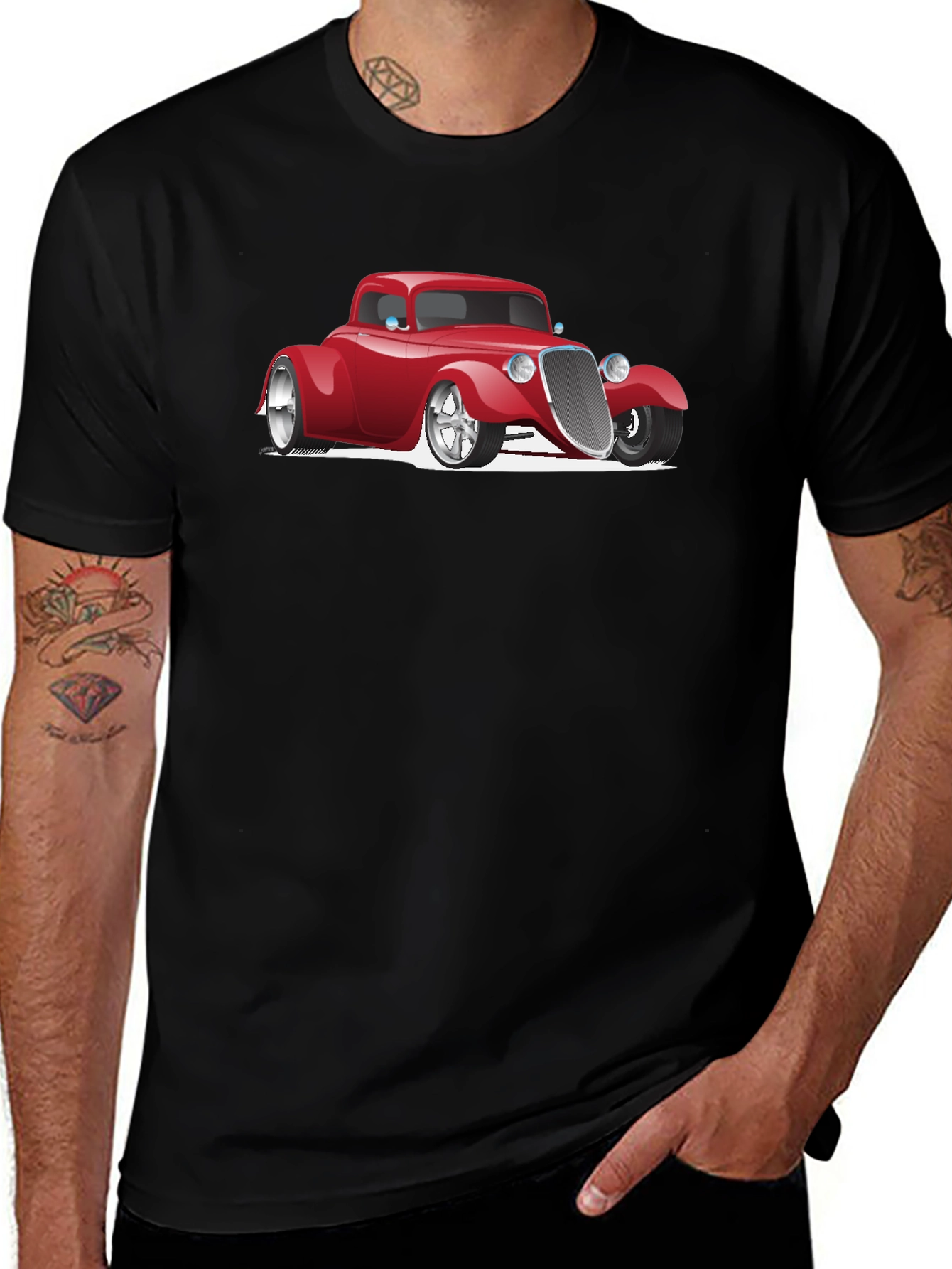 Hot Rod Car Graphic Black T-Shirt