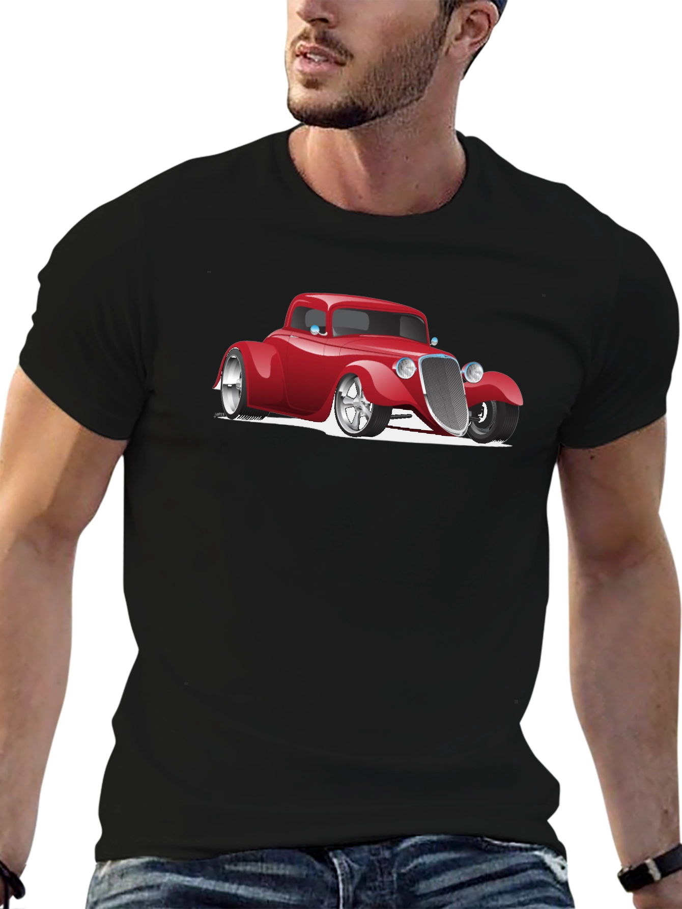 Hot Rod Car Graphic Black T-Shirt