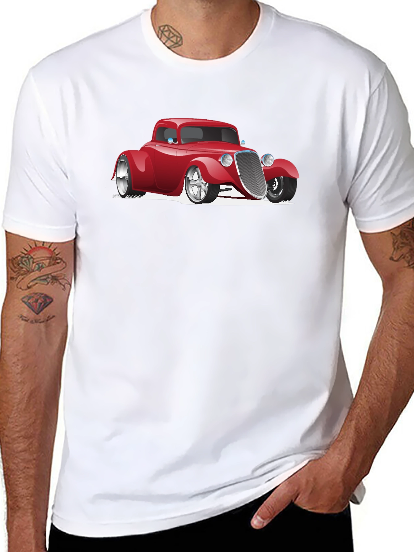 Hot Rod Car Graphic Black T-Shirt