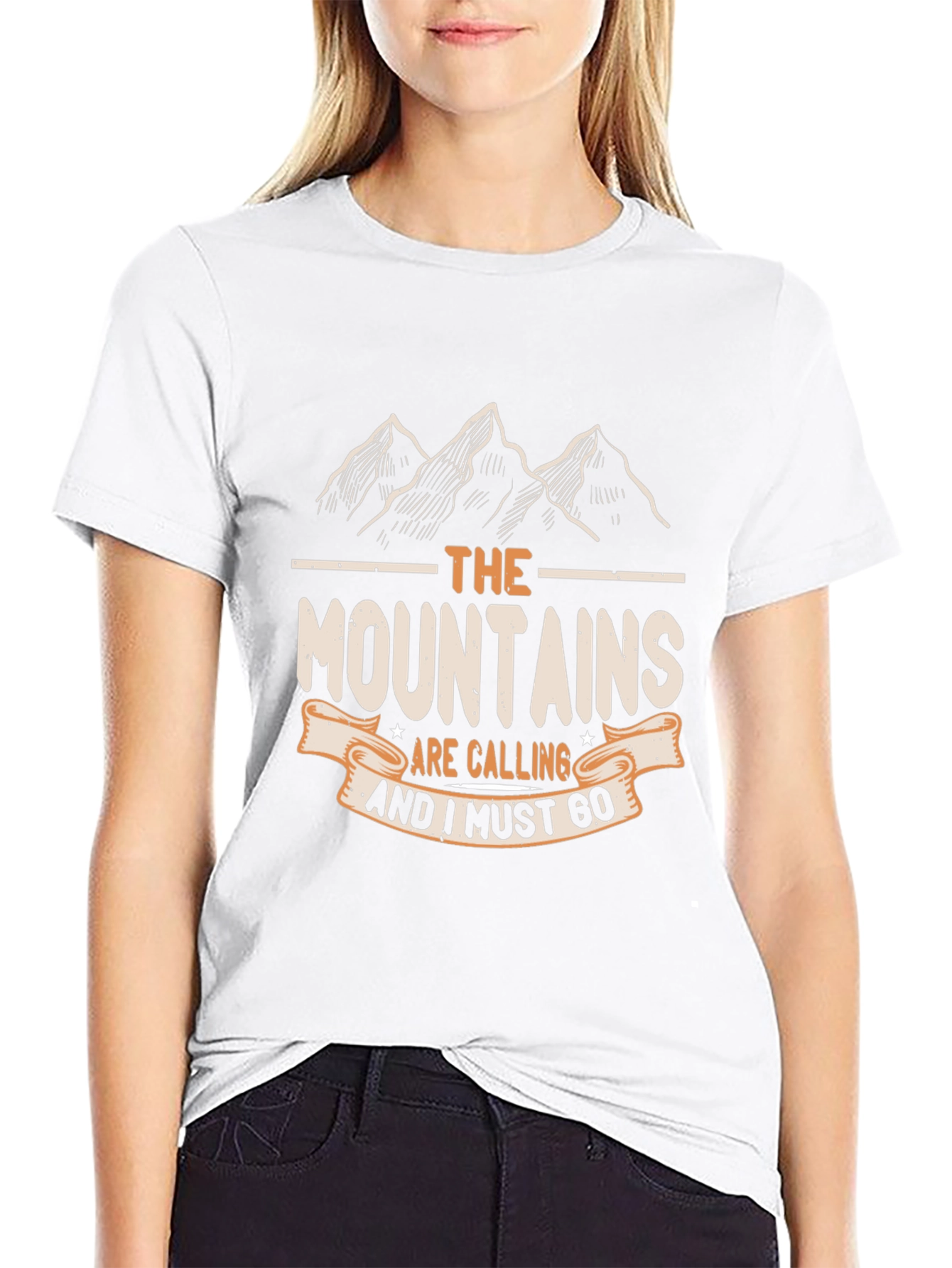 Mountains Are Calling Mens Black T-Shirt