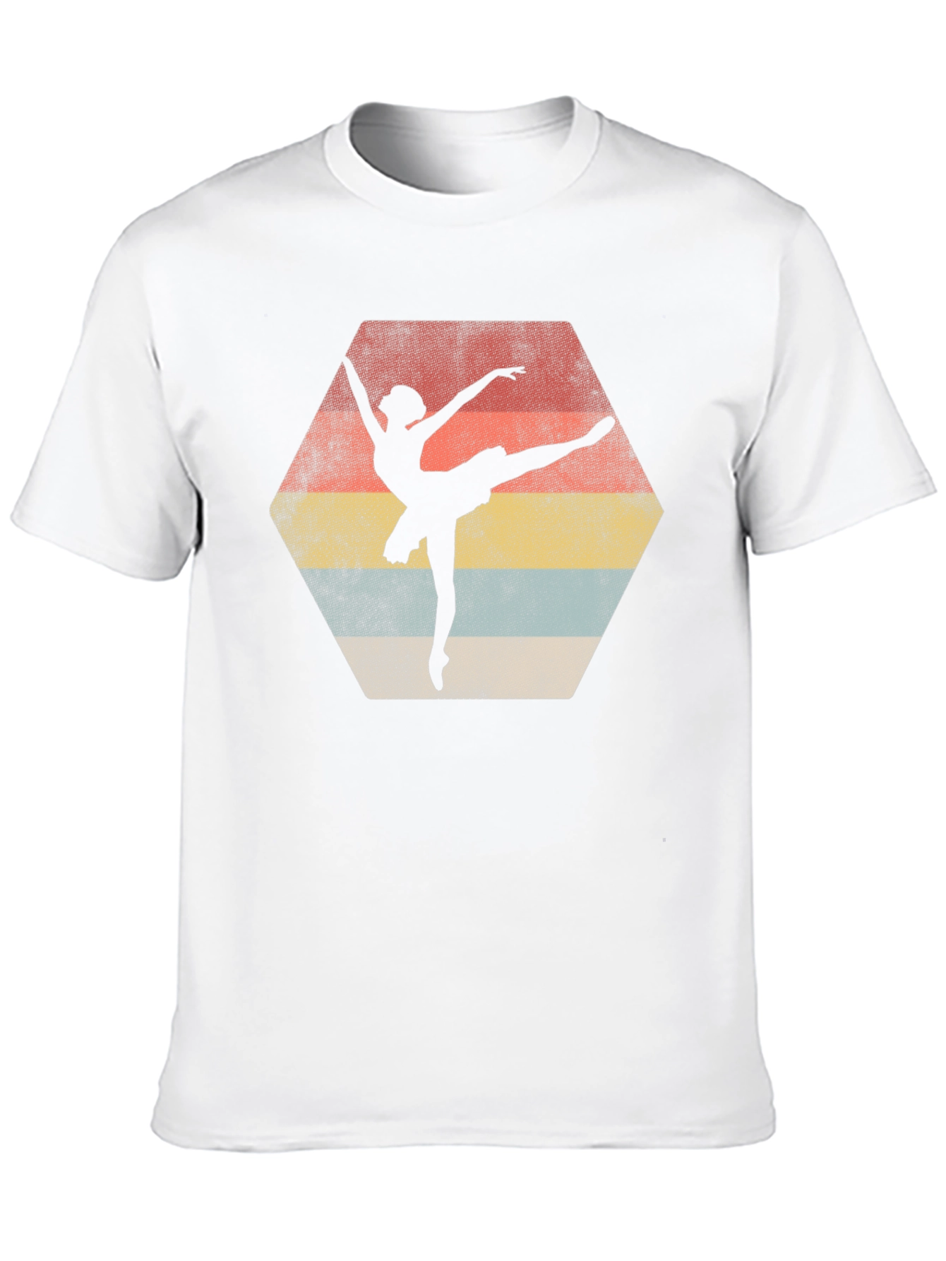 Ballet Dancer Retro Graphic Tee - Black Cotton Casual