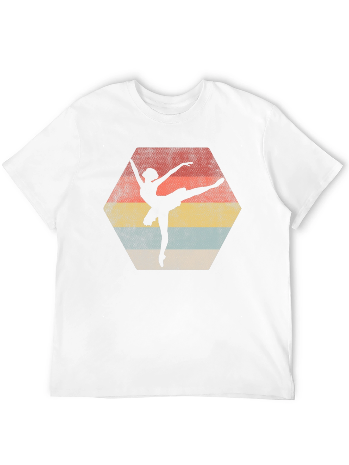 Ballet Dancer Retro Graphic Tee - Black Cotton Casual